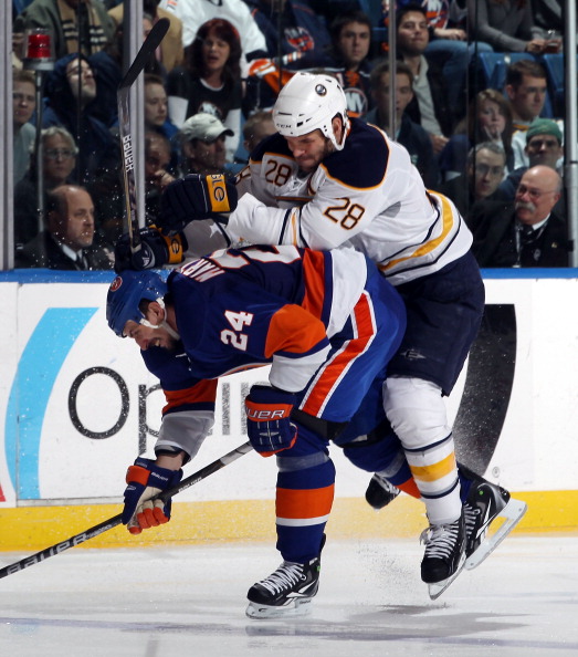 Paul Gaustad of the Buffalo Sabres skates against the New Jersey News  Photo - Getty Images