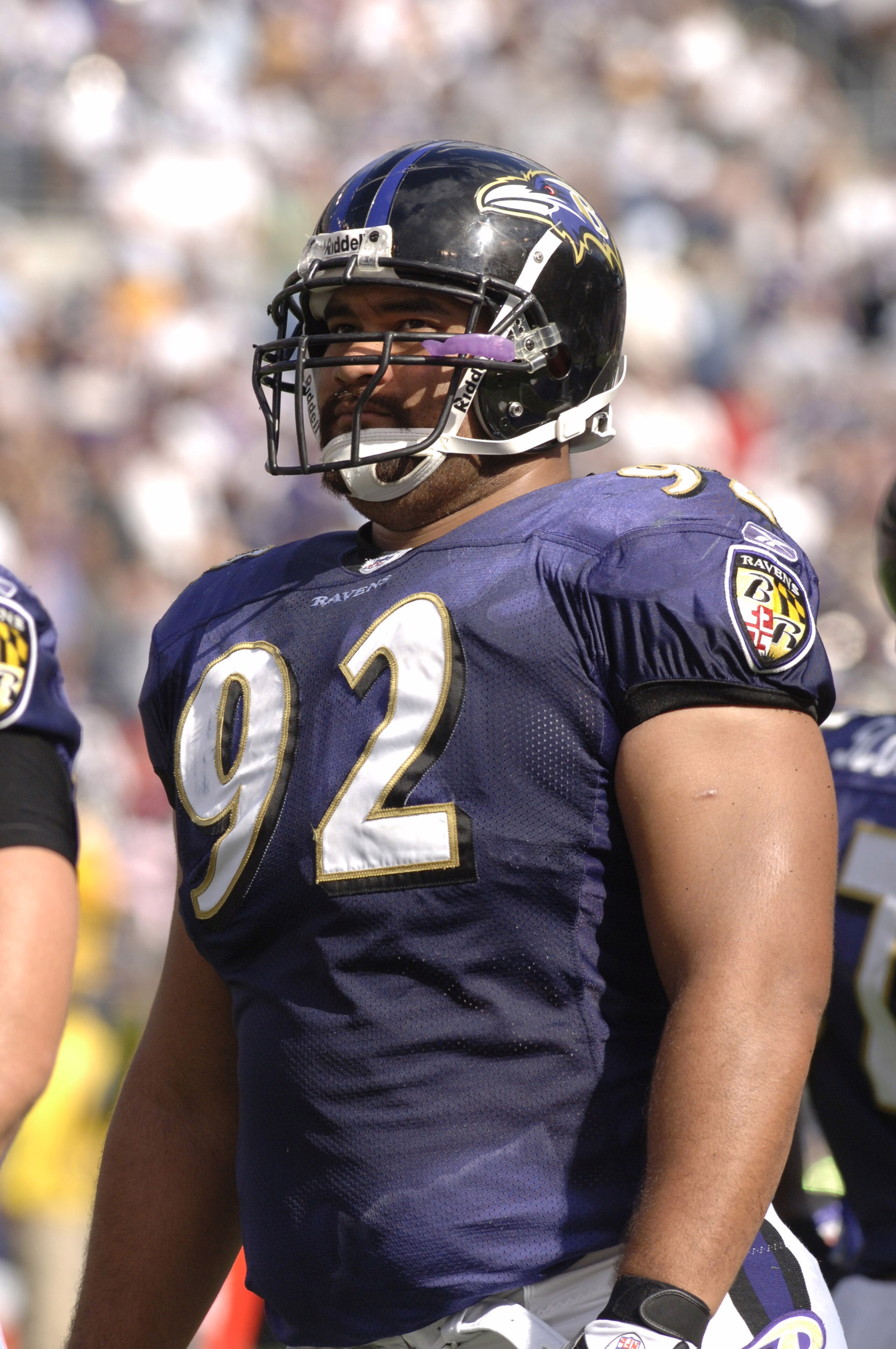 Baltimore Ravens defensive tackle Haloti Ngata against the San Diego Chargers on October 1, 2006 in Baltimore, Maryland.  The Ravens won 16 - 13.  (Photo by Al Messerschmidt/Getty Images)