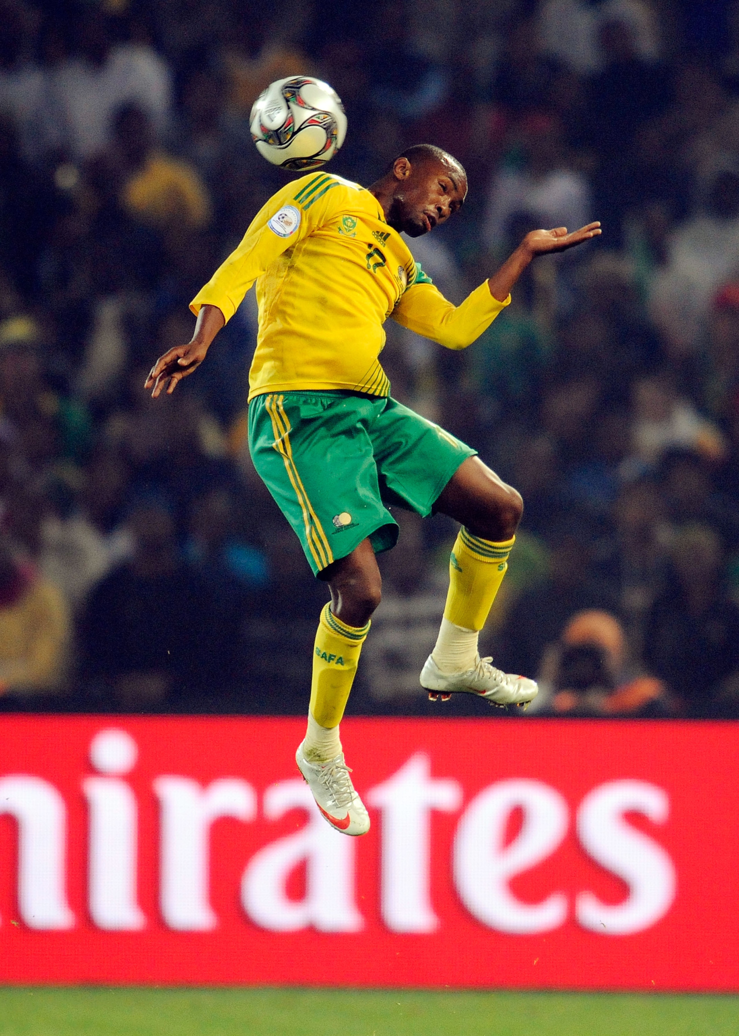 BLOEMFONTEIN, SOUTH AFRICA - JUNE 20:  Bernard Parker #17 of South Africa in action during the FIFA Confederations Cup match between Spain and South Africa at the Free State stadium on June 19, 2009 in Bloemfontein, South Africa.  (Photo by Kevork Djansez