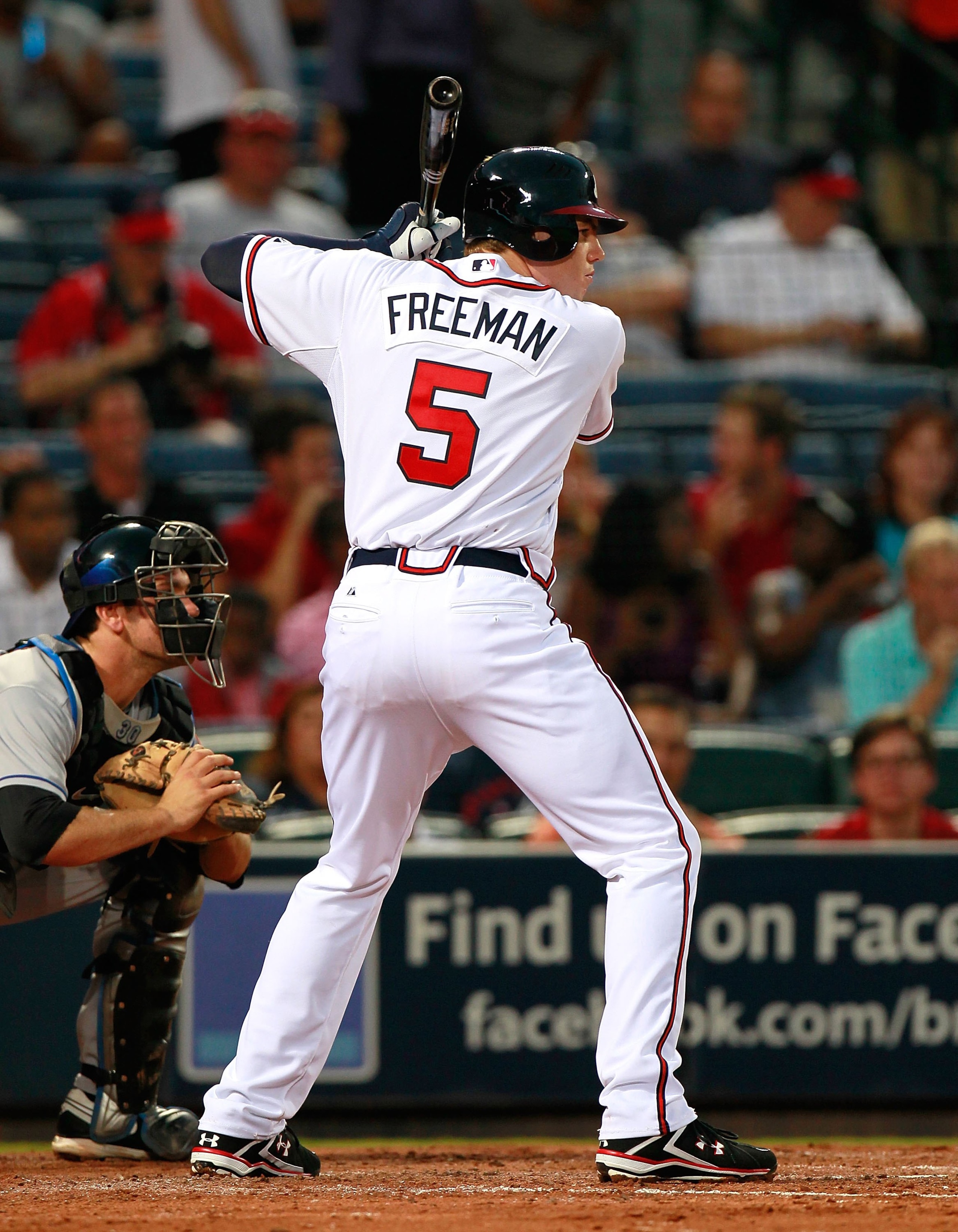 ATLANTA - SEPTEMBER 01:  Freddie Freeman #5 of the Atlanta Braves against the New York Mets at Turner Field on September 1, 2010 in Atlanta, Georgia.  (Photo by Kevin C. Cox/Getty Images)