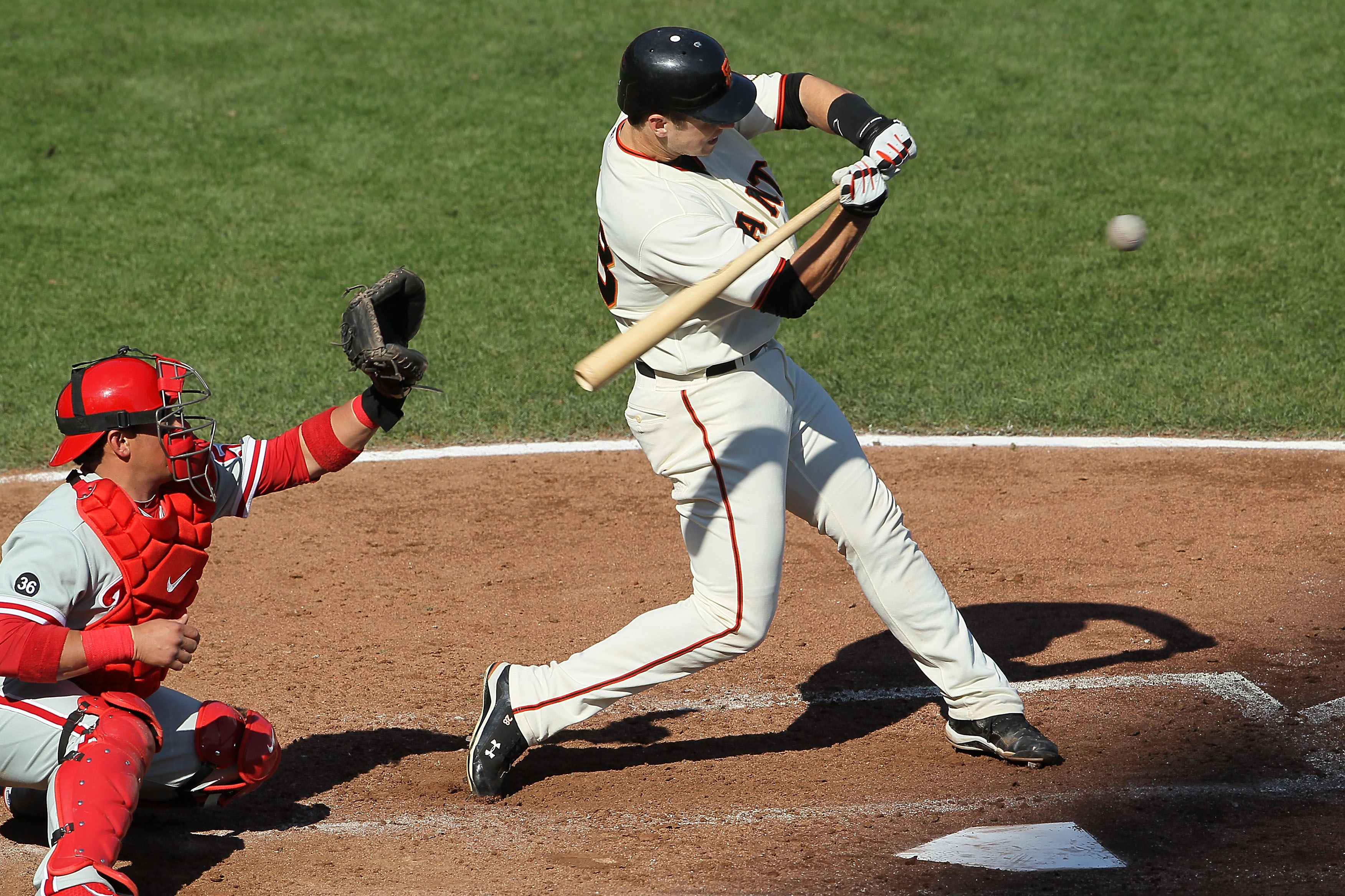 Madison Bumgarner doubles in first at-bat as Giants decline DH