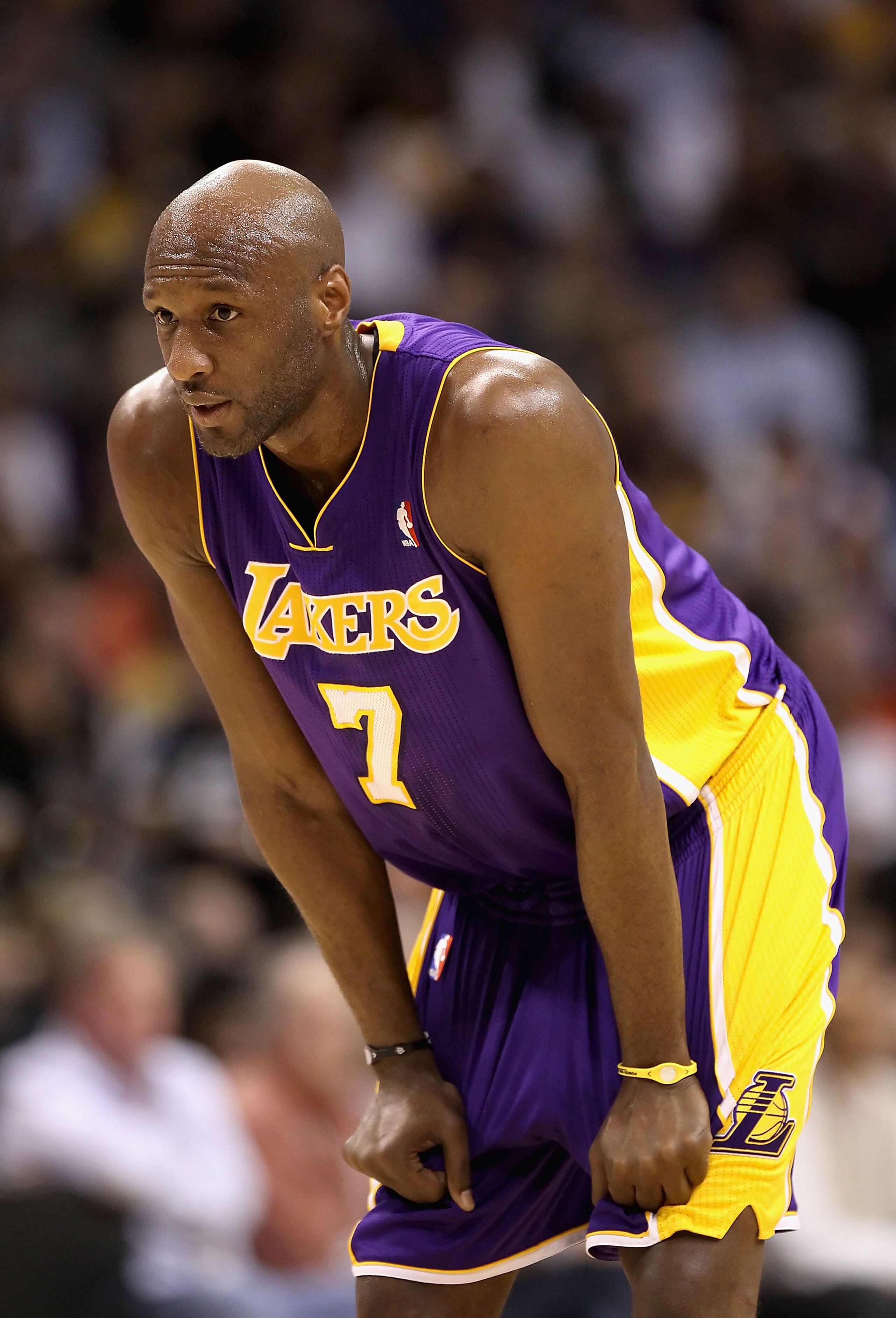 PHOENIX, AZ - JANUARY 05:  Lamar Odom #7 of the Los Angeles Lakers during the NBA game against the Phoenix Suns at US Airways Center on December 23, 2011 in Phoenix, Arizona. The Lakers defeated the Suns 99-95.  NOTE TO USER: User expressly acknowledges a