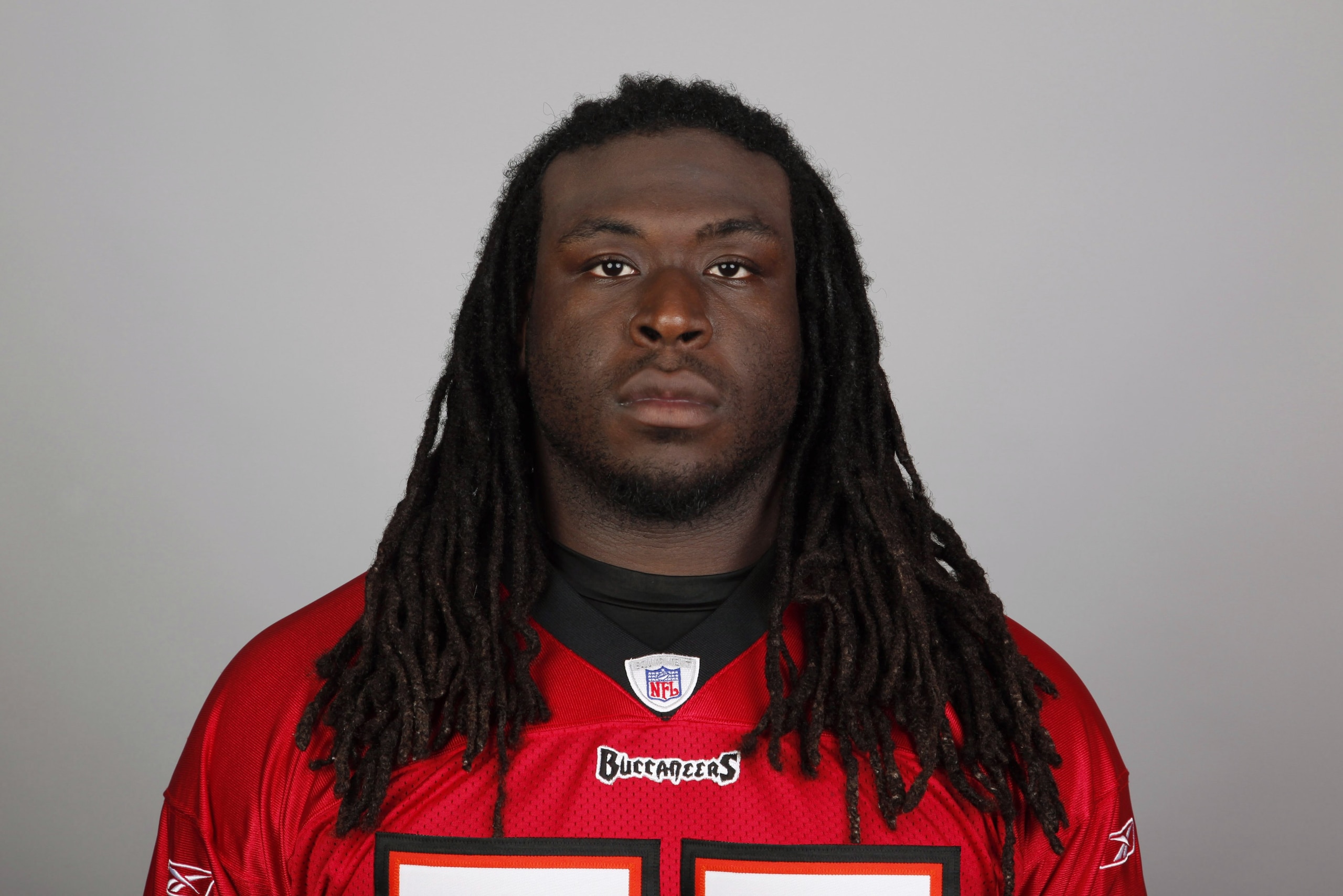 TAMPA, FL - 2009: Davin Joseph of the Tampa Bay Buccaneers poses for his 2009 NFL headshot at photo day in Tampa, Florida. (Photo by NFL Photos) TAMPA, FL - 2009: Davin Joseph of the Tampa Bay Buccaneers poses for his 2009 NFL headshot at photo day in Tampa, Florida. (Photo by NFL Photos)