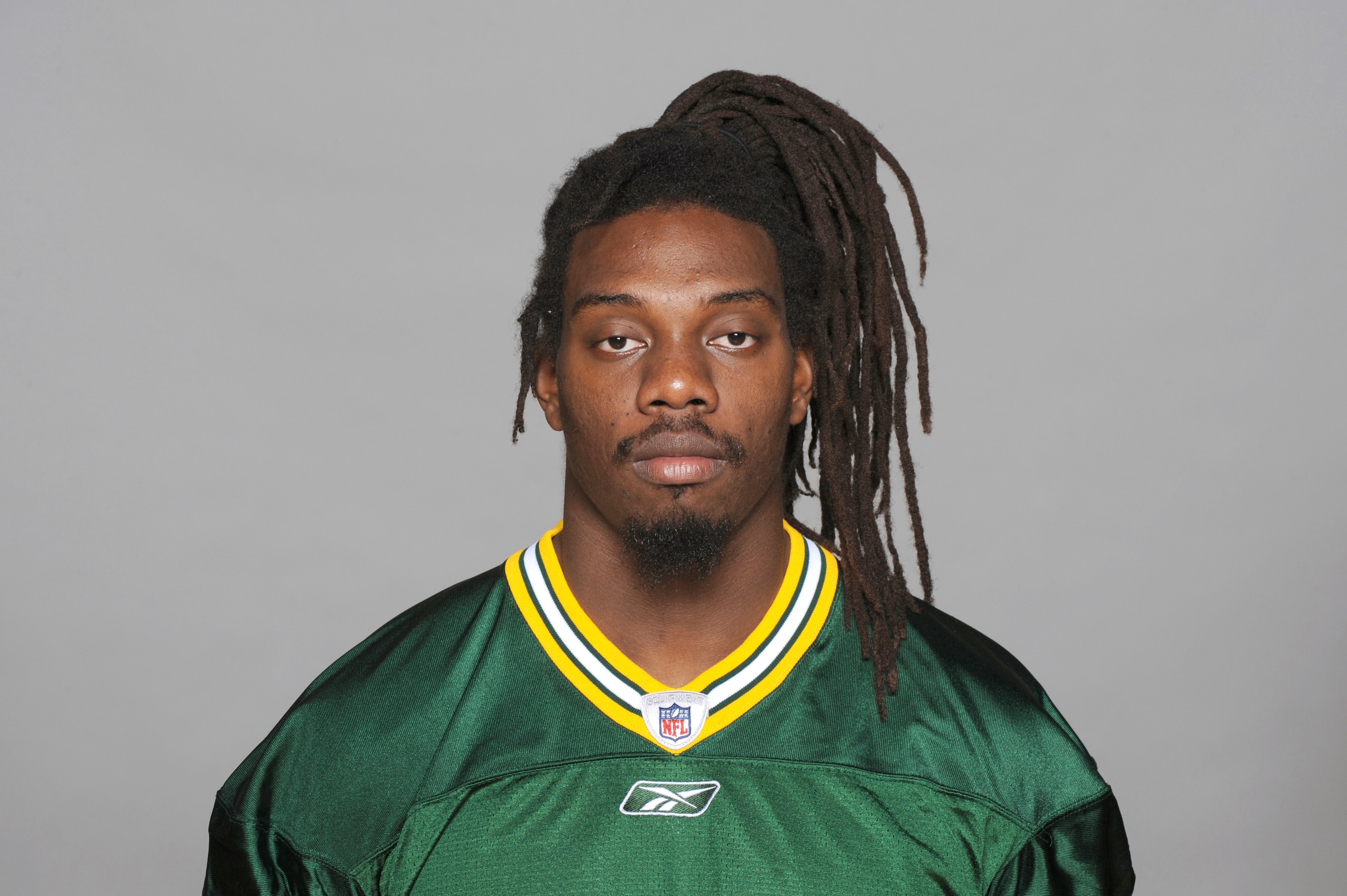 GREEN BAY, WI - 2009: Atari Bigby of the Green Bay Packers poses for his 2009 NFL headshot at photo day in Green Bay, Wisconsin. (Photo by NFL Photos) GREEN BAY, WI - 2009: Atari Bigby of the Green Bay Packers poses for his 2009 NFL headshot at photo day in Green Bay, Wisconsin. (Photo by NFL Photos)