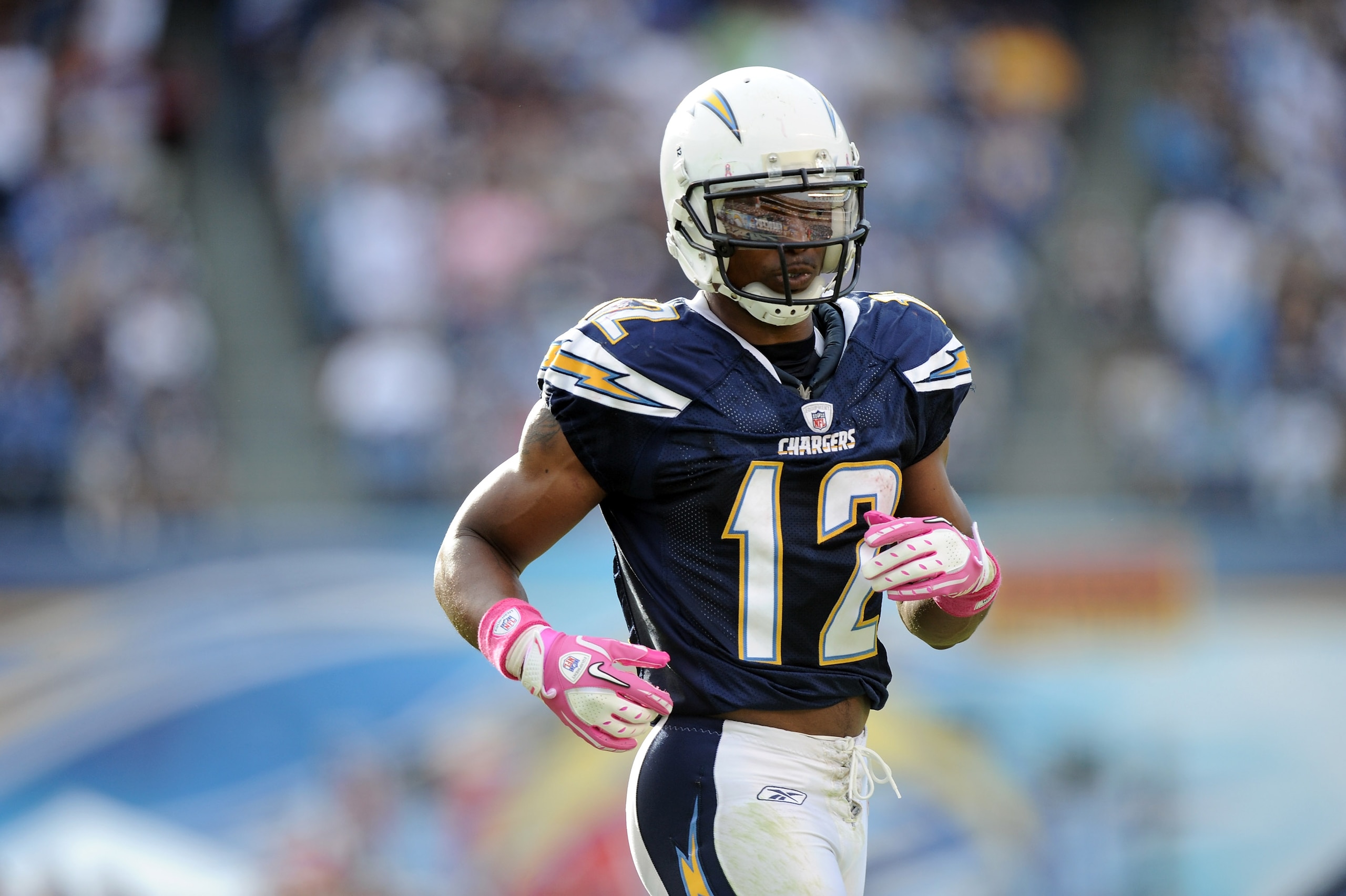 SAN DIEGO - OCTOBER 24: Patrick Crayton #12 of the San Diego Chargers ready at the line of scrimmage against the New England Patriots at Qualcomm Stadium on October 24, 2010 in San Diego, California. (Photo by Harry How/Getty Images) SAN DIEGO - OCTOBER 24: Patrick Crayton #12 of the San Diego Chargers ready at the line of scrimmage against the New England Patriots at Qualcomm Stadium on October 24, 2010 in San Diego, California. (Photo by Harry How/Getty Images)