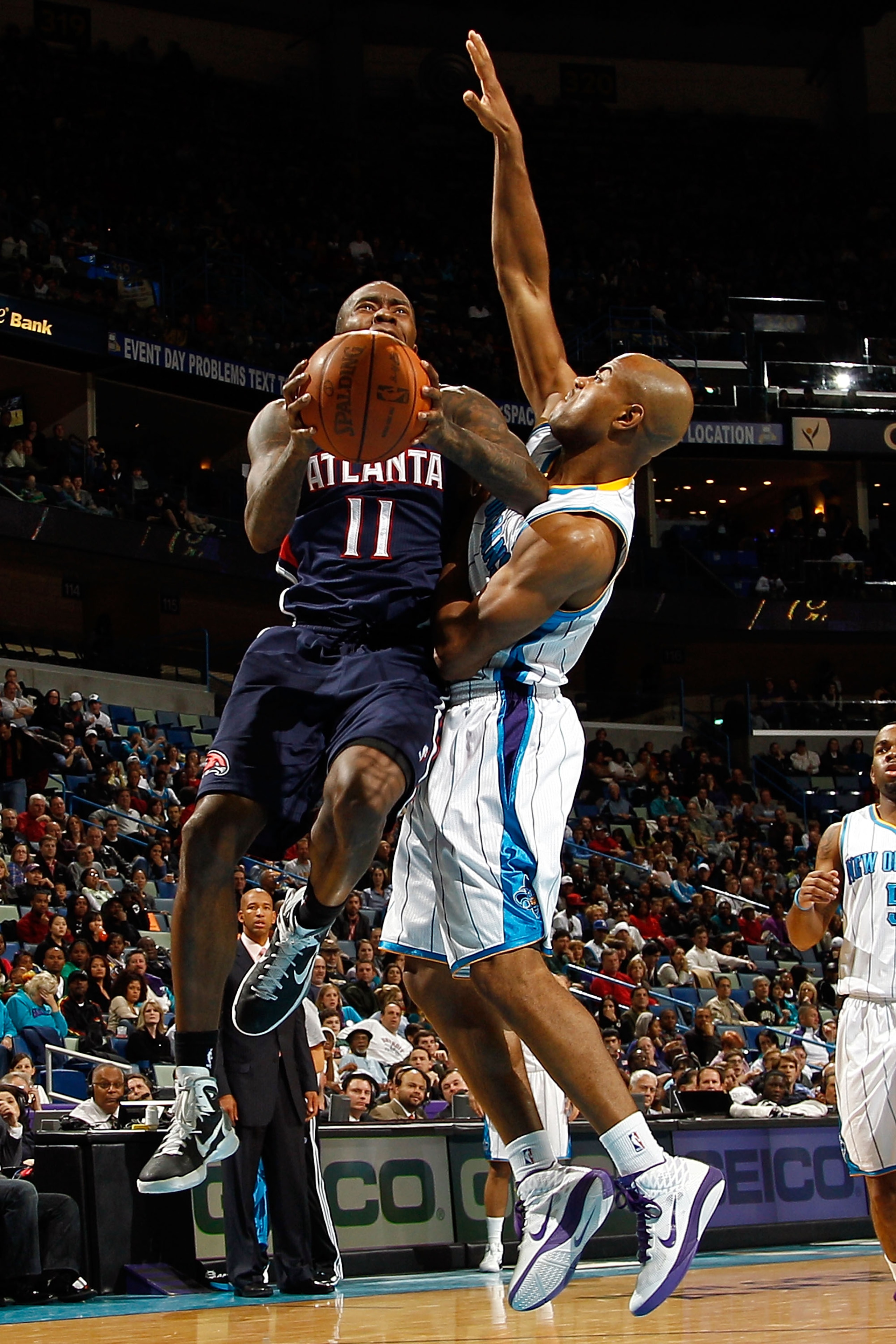 NEW ORLEANS, LA - DECEMBER 26: Jamal Crawford #11 of the Atlanta Hawks shoots the ball over Jarrett Jack #2 of the New Orleans Hornets at the New Orleans Arena on December 26, 2010 in New Orleans, Louisiana. The Hornets defeated the Hawks 93-86. NOTE T NEW ORLEANS, LA - DECEMBER 26: Jamal Crawford #11 of the Atlanta Hawks shoots the ball over Jarrett Jack #2 of the New Orleans Hornets at the New Orleans Arena on December 26, 2010 in New Orleans, Louisiana. The Hornets defeated the Hawks 93-86. NOTE T