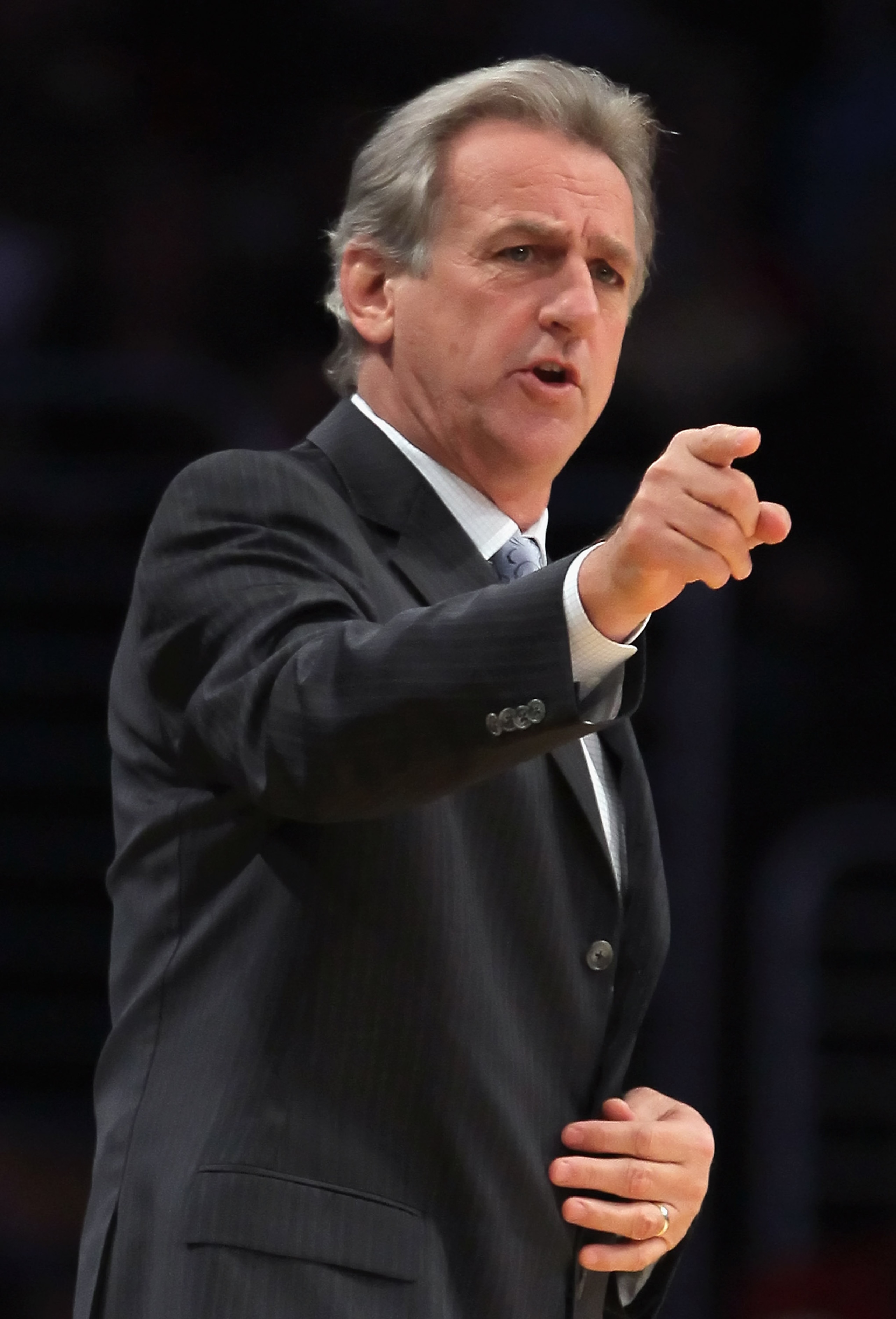 LOS ANGELES, CA - DECEMBER 03:  Sacramento Kings head coach Paul Westphal calls out a play against the Los Angeles Lakers at Staples Center on December 3, 2010 in Los Angeles, California. The Lakers defeated the Kings 113-80. NOTE TO USER: User expressly