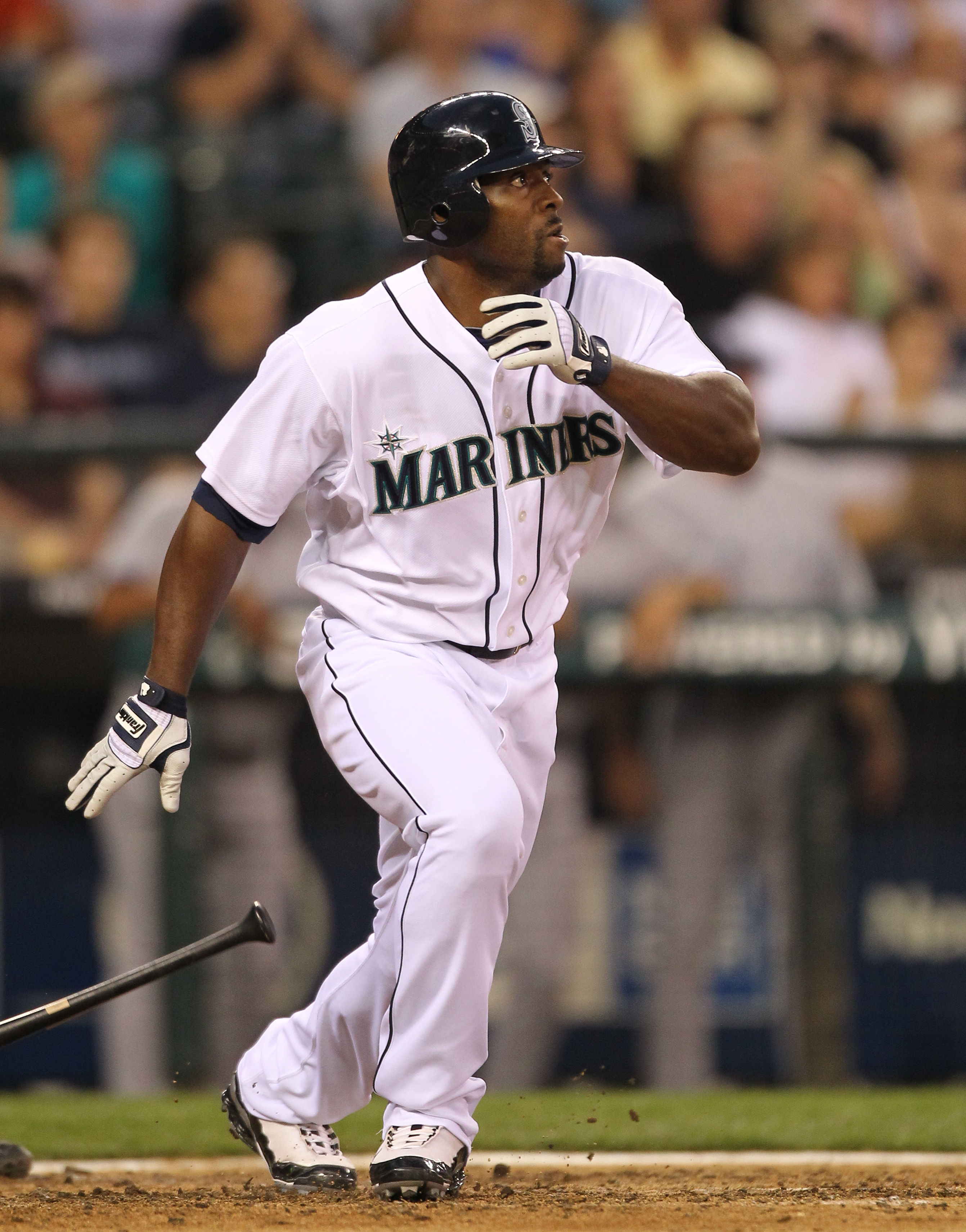 SEATTLE - JULY 10:  Milton Bradley #15 of the Seattle Mariners bats against the New York Yankees at Safeco Field on July 10, 2010 in Seattle, Washington. (Photo by Otto Greule Jr/Getty Images)