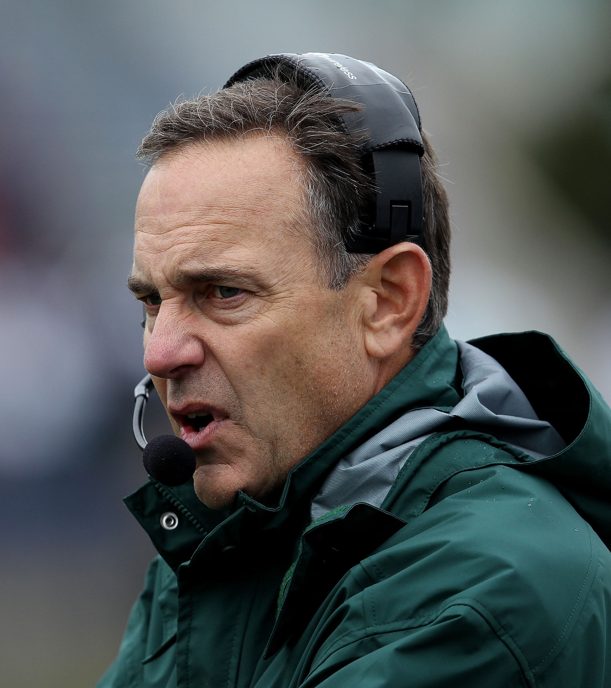 EVANSTON, IL - OCTOBER 23: Head coach Mark Dantonio of the Michigan State Spartans returned to the sidelines for a game against the Northwestern Wildcats at Ryan Field on October 23, 2010 in Evanston, Illinois. Michigan State defeated Northwestern 35-27.