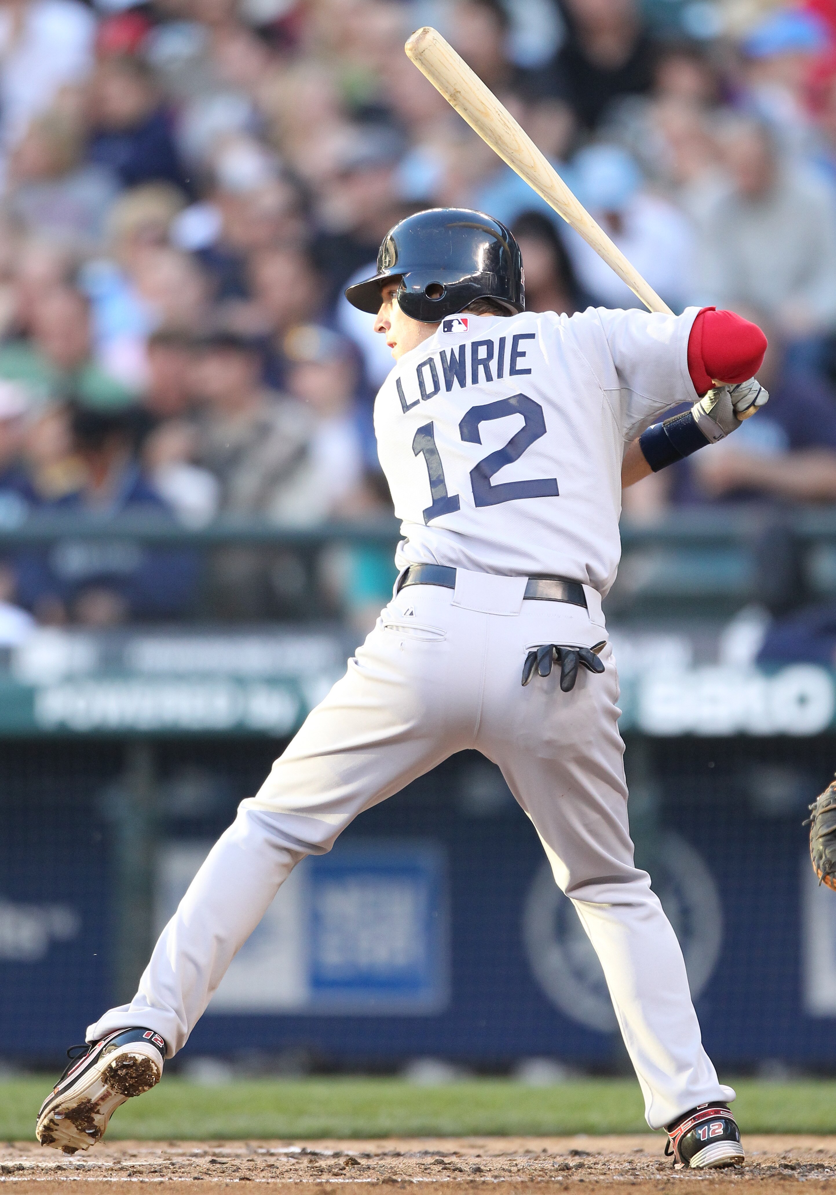 SEATTLE - JULY 23: Jed Lowrie #12 of the Boston Red Sox bats against the Seattle Mariners at Safeco Field on July 23, 2010 in Seattle, Washington. (Photo by Otto Greule Jr/Getty Images)