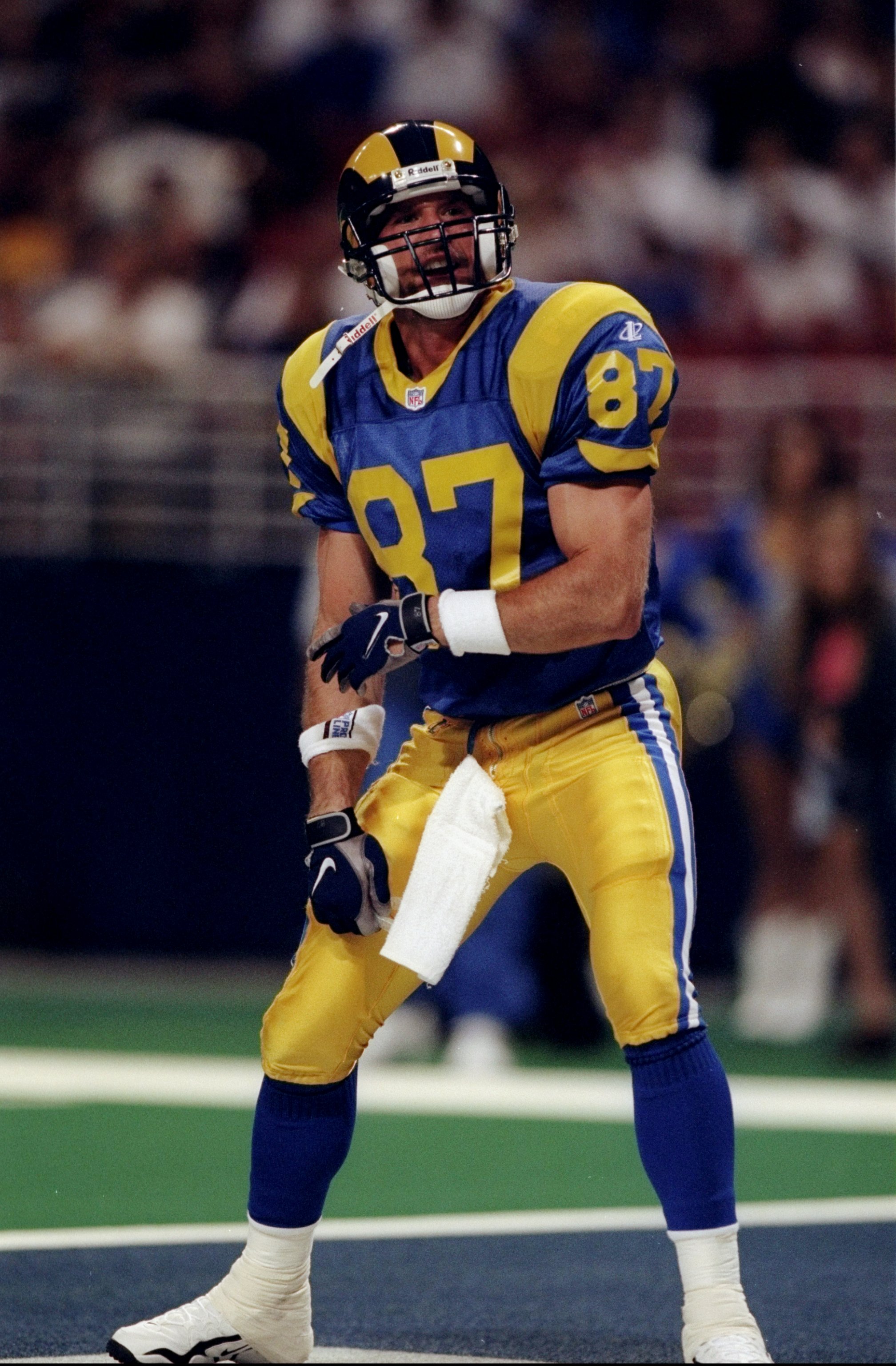 8 Aug 1998:  Wide receiver Ricky Proehl #87 of the St. Louis Rams in action during a pre-season game against the Denver Broncos at the TWA Dome in St. Louis, Missouri. The Broncos defeated the Rams 20-13. Mandatory Credit: Brian Bahr  /Allsport