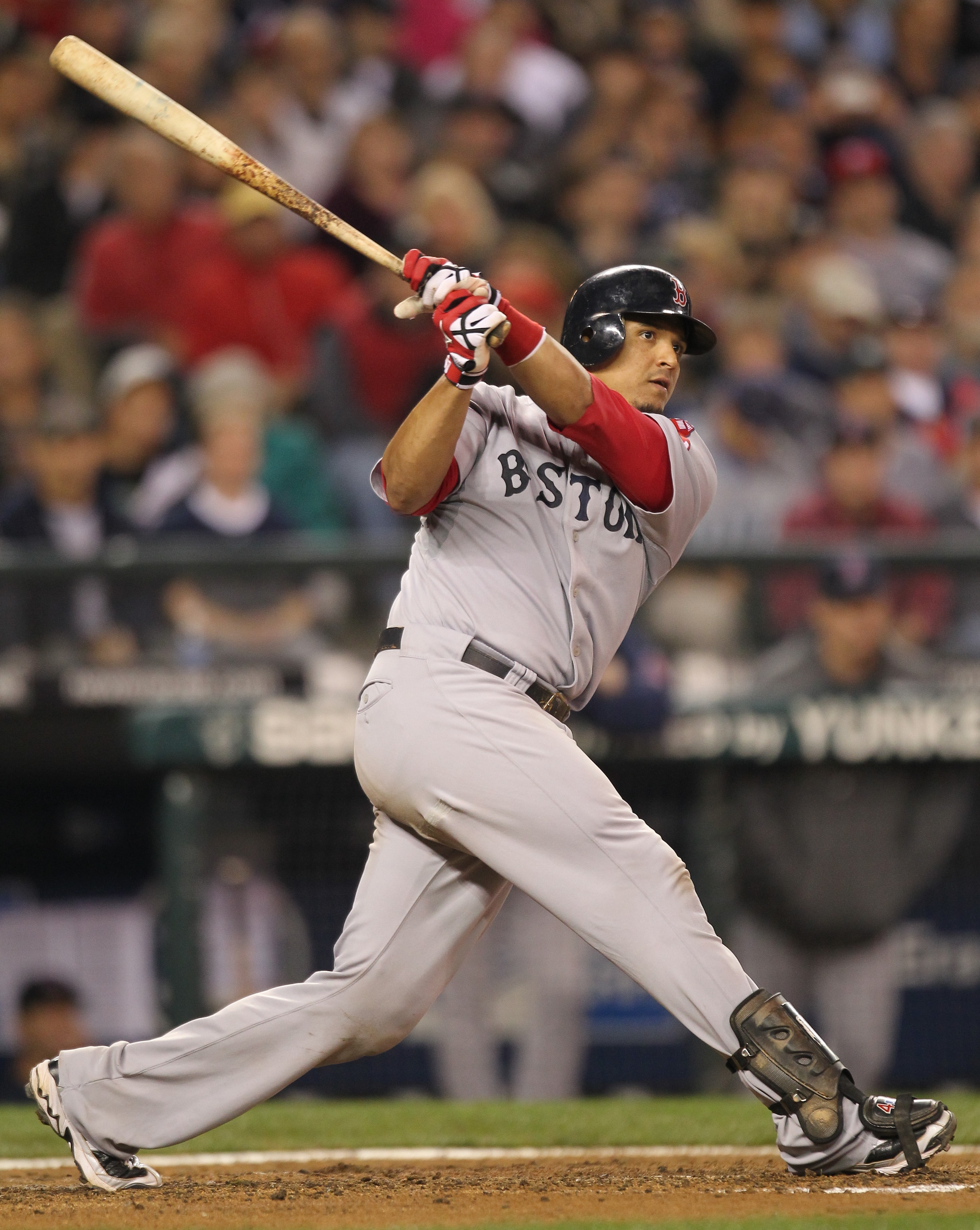 SEATTLE - SEPTEMBER 13:  Victor Martinez #41 of the Boston Red Sox bats against the Seattle Mariners at Safeco Field on September 13, 2010 in Seattle, Washington. (Photo by Otto Greule Jr/Getty Images)
