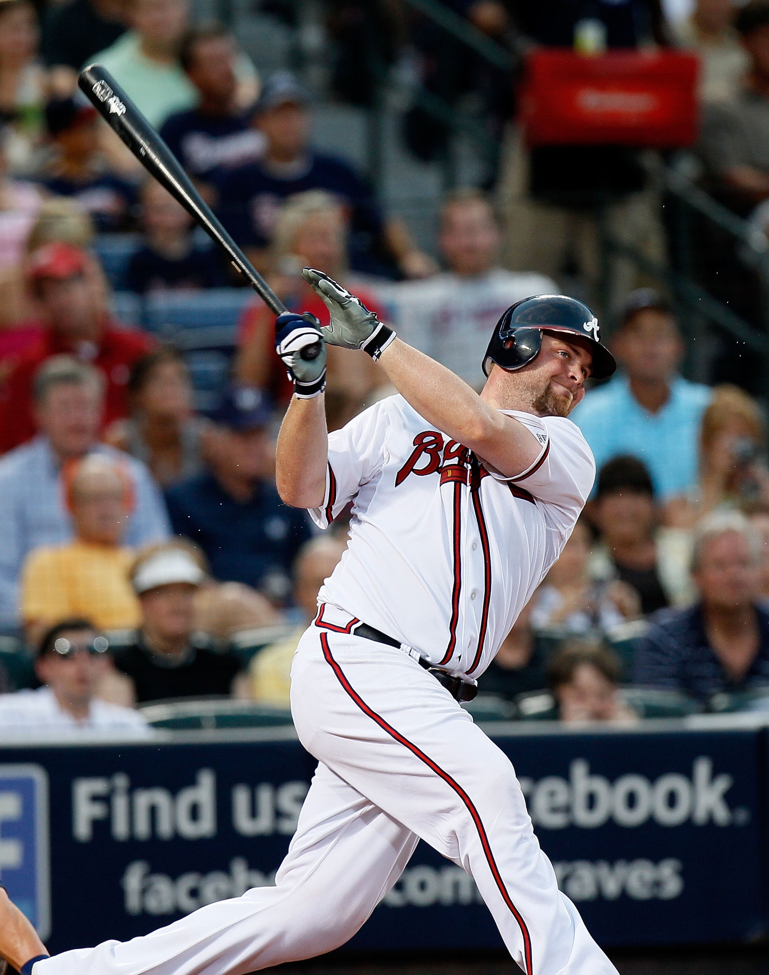 ATLANTA - JULY 15:  Brian McCann #16 of the Atlanta Braves against the Milwaukee Brewers at Turner Field on July 15, 2010 in Atlanta, Georgia.  (Photo by Kevin C. Cox/Getty Images)