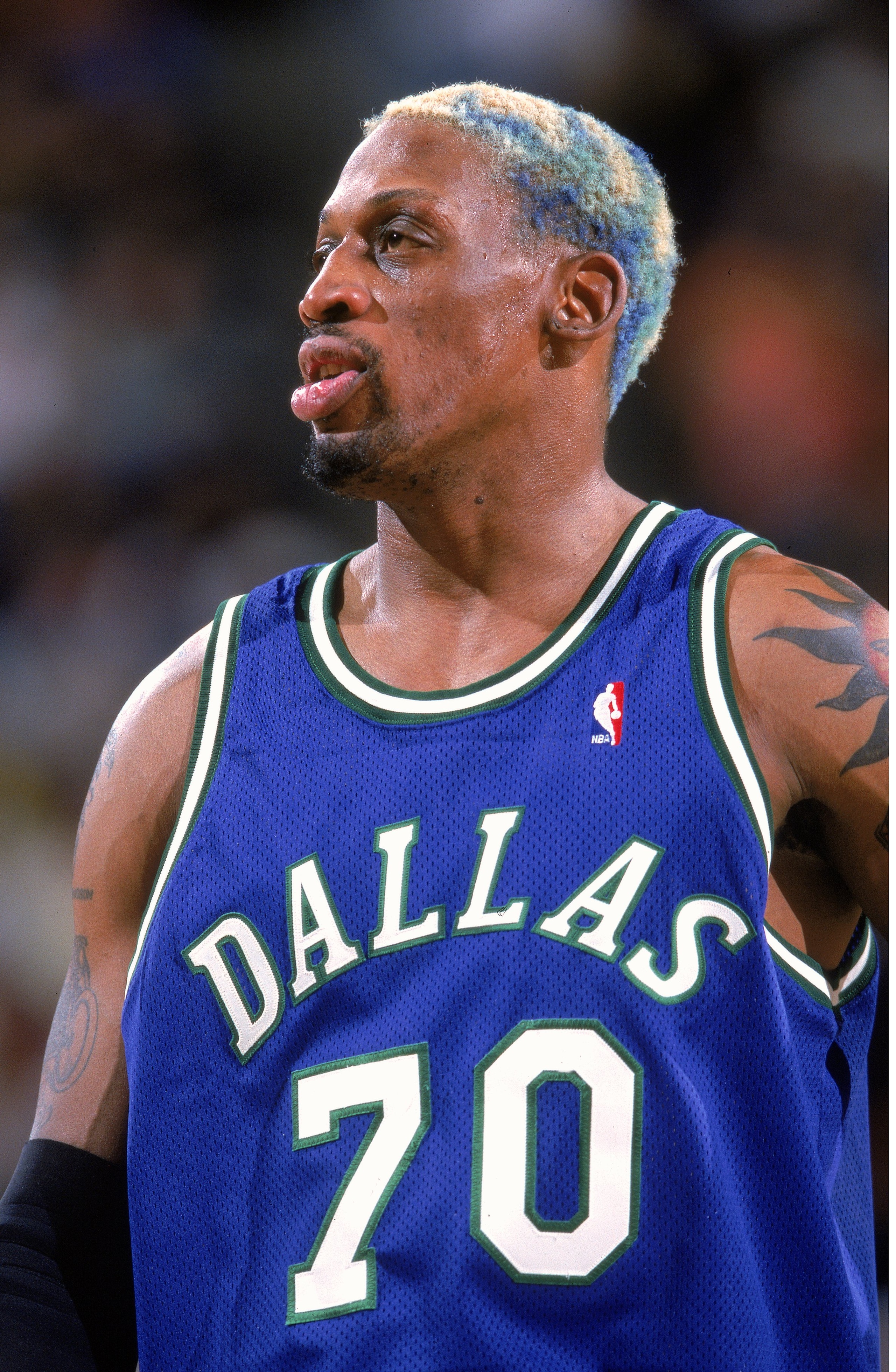 7 Mar 2000: Dennis Rodman #70 of the Dallas Mavericks looks on the court during a game against the Seattle SuperSonics at the Key Arena in Seattle, Washington. The Sonics defeated the Mavericks 101-86. 7 Mar 2000: Dennis Rodman #70 of the Dallas Mavericks looks on the court during a game against the Seattle SuperSonics at the Key Arena in Seattle, Washington. The Sonics defeated the Mavericks 101-86.