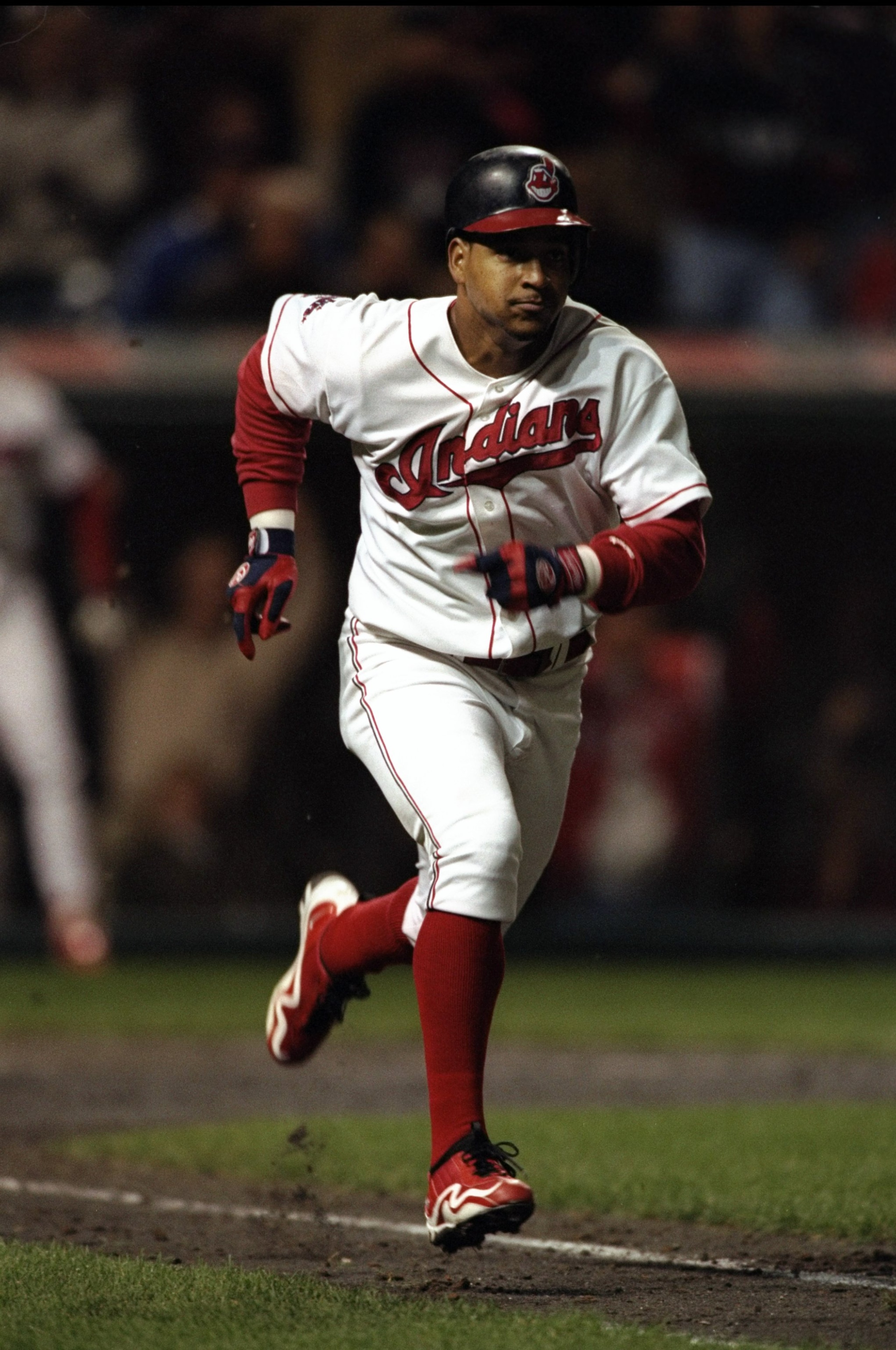 9 Oct 1998: Outfielder Manny Ramirez #24 of the Cleveland Indians in action during the American League Championships Series game against the New York Yankees at Jacobs Field in Cleveland, Ohio. The Indians defeated the Yankees 6-1. Mandatory Credit: Ezra 9 Oct 1998: Outfielder Manny Ramirez #24 of the Cleveland Indians in action during the American League Championships Series game against the New York Yankees at Jacobs Field in Cleveland, Ohio. The Indians defeated the Yankees 6-1. Mandatory Credit: Ezra