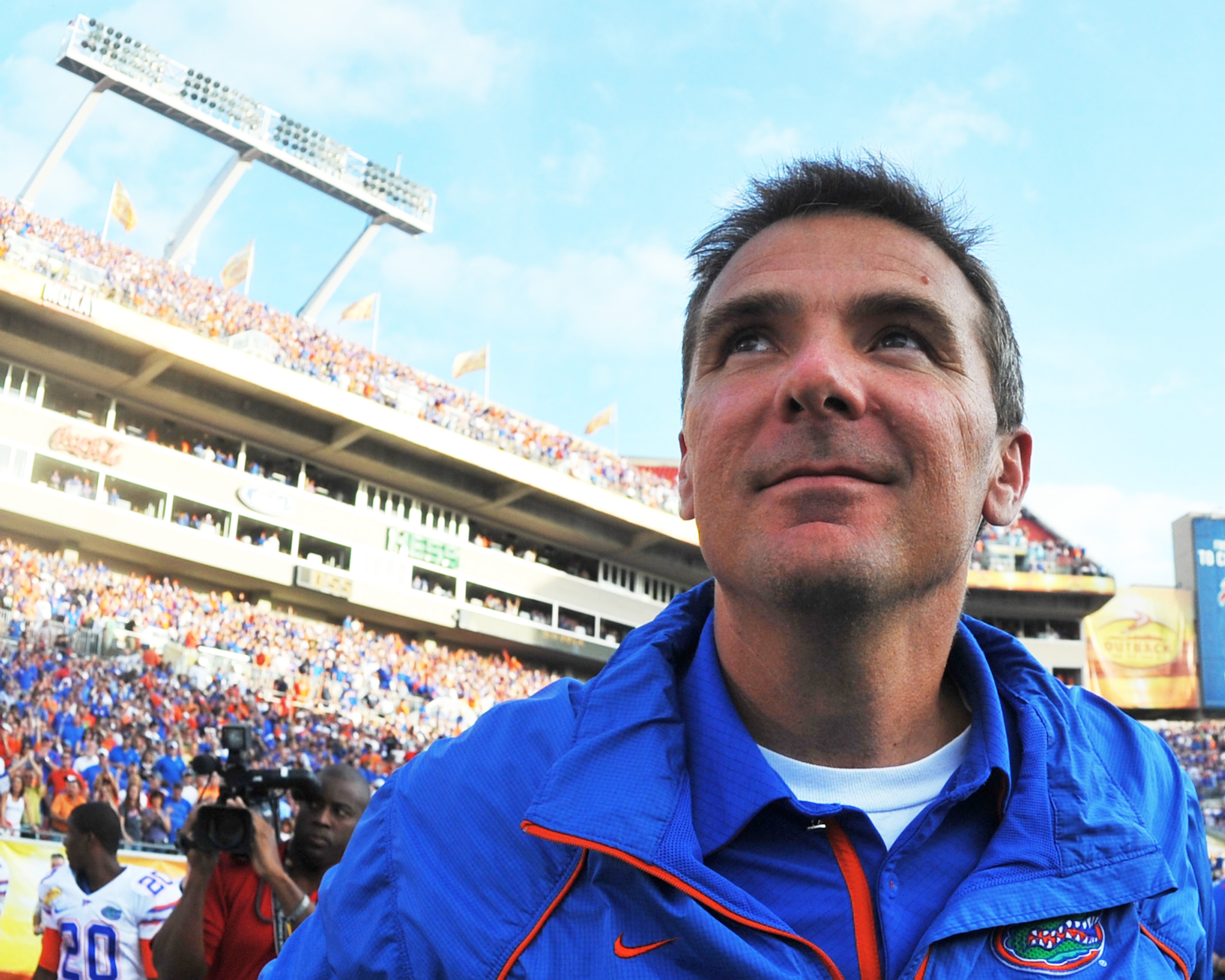 TAMPA, FL - JANUARY 1: Coach Urban Meyer of the Florida Gators leaves the field after play against the Penn State Nittany Lions January 1, 2010 in the 25th Outback Bowl at Raymond James Stadium in Tampa, Florida. (Photo by Al Messerschmidt/Getty Images) TAMPA, FL - JANUARY 1: Coach Urban Meyer of the Florida Gators leaves the field after play against the Penn State Nittany Lions January 1, 2010 in the 25th Outback Bowl at Raymond James Stadium in Tampa, Florida. (Photo by Al Messerschmidt/Getty Images)