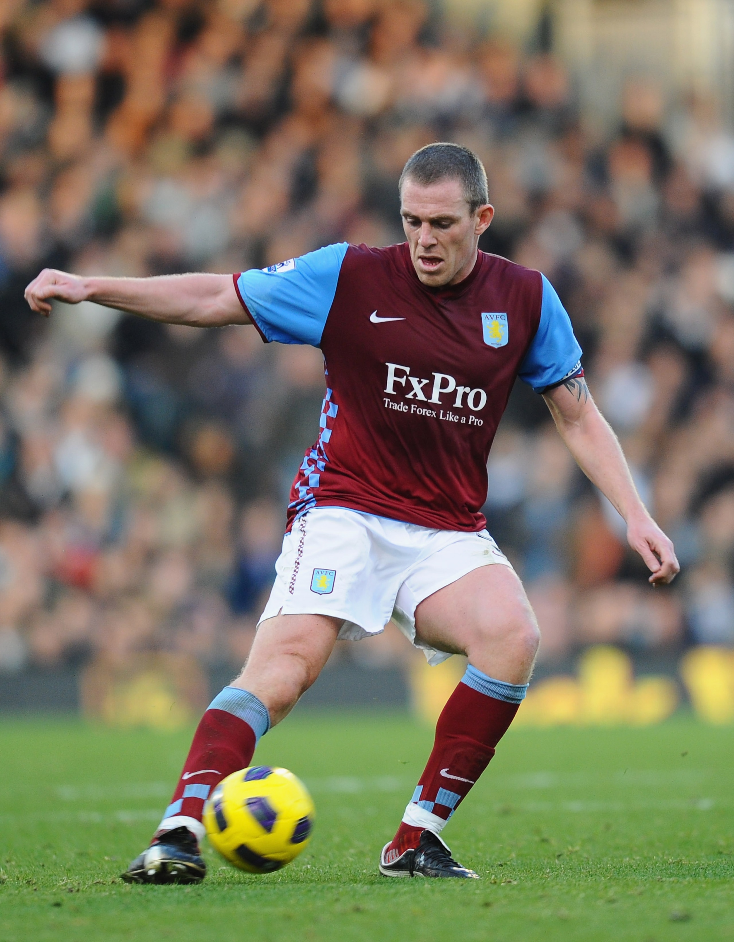 LONDON, ENGLAND - NOVEMBER 06:  Richard Dunne of Aston Villa in action during the Barclays Premier League match between Fulham and Aston Villa at Craven Cottage on November 6, 2010 in London, England.  (Photo by Mike Hewitt/Getty Images)