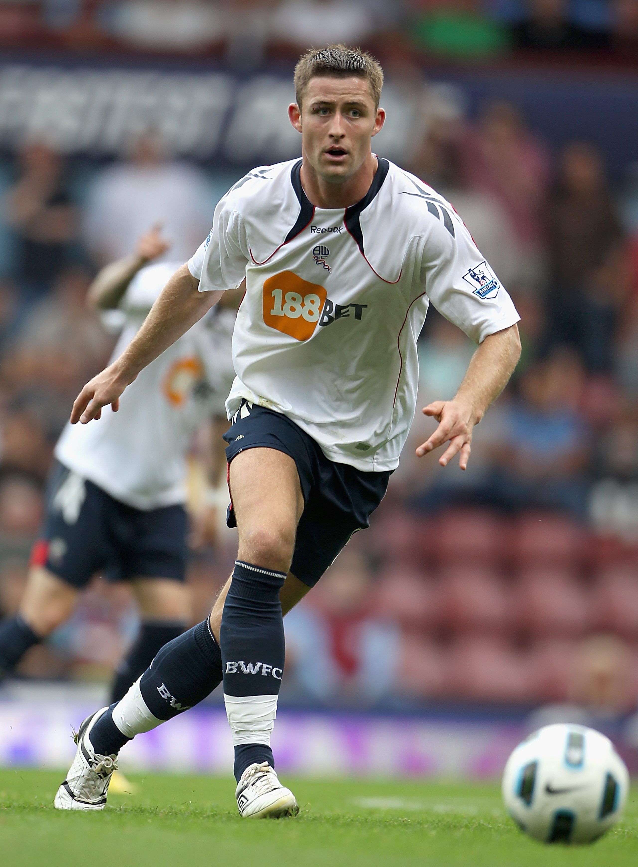 LONDON, ENGLAND - AUGUST 21:  Gary Cahill of Bolton Wanderers runs with the ball during the Barclays Premier League match between West Ham United and Bolton Wanderers at the Boleyn Ground on August 21, 2010 in London, England.  (Photo by Phil Cole/Getty I