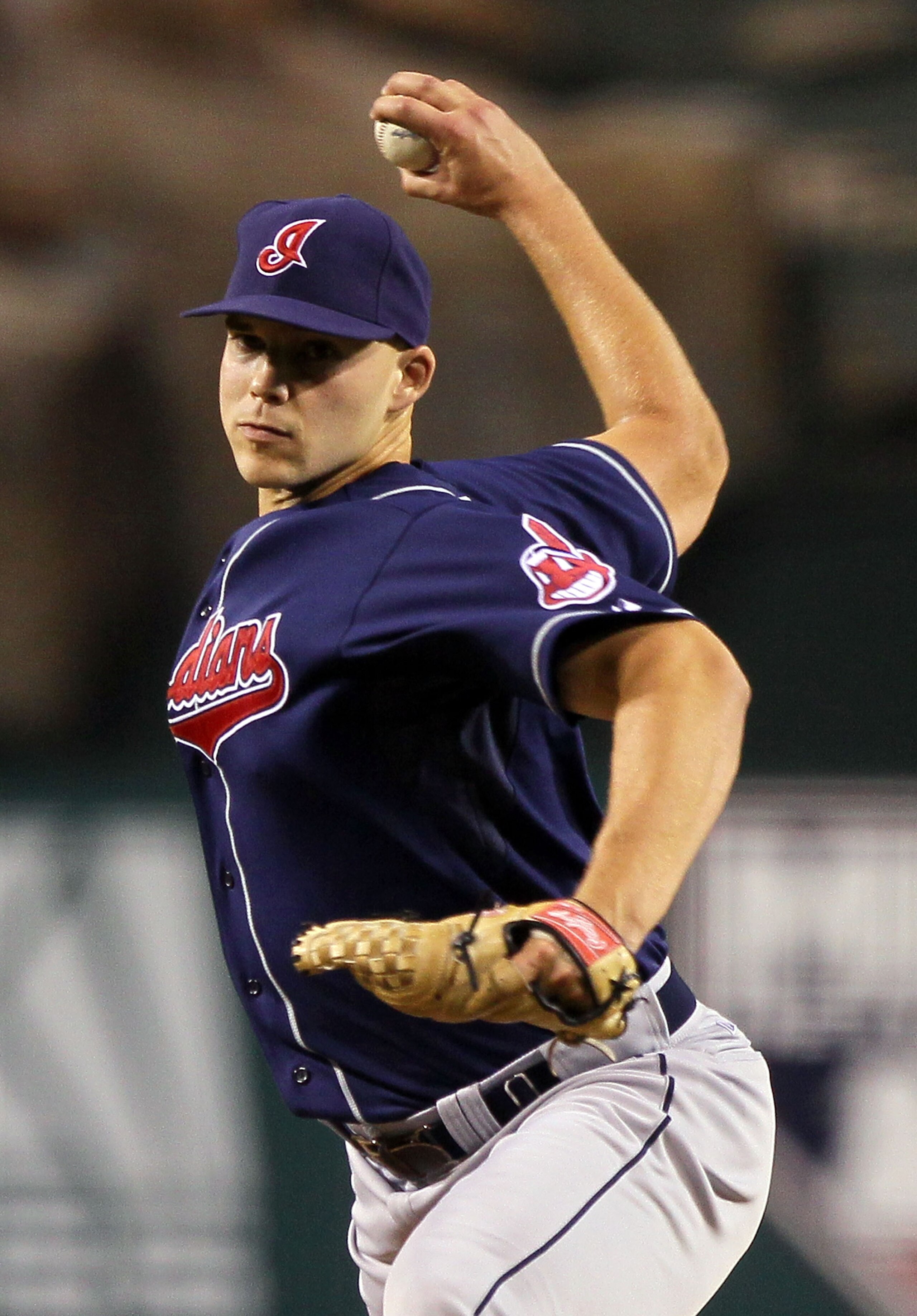 ANAHEIM, CA - SEPTEMBER 07: Justin Masterson #63 of the Cleveland Indians pitches against the Los Angeles Angels of Anaheim in the game at Angel Stadium on September 7, 2010 in Anaheim, California. (Photo by Jeff Gross/Getty Images) ANAHEIM, CA - SEPTEMBER 07: Justin Masterson #63 of the Cleveland Indians pitches against the Los Angeles Angels of Anaheim in the game at Angel Stadium on September 7, 2010 in Anaheim, California. (Photo by Jeff Gross/Getty Images)