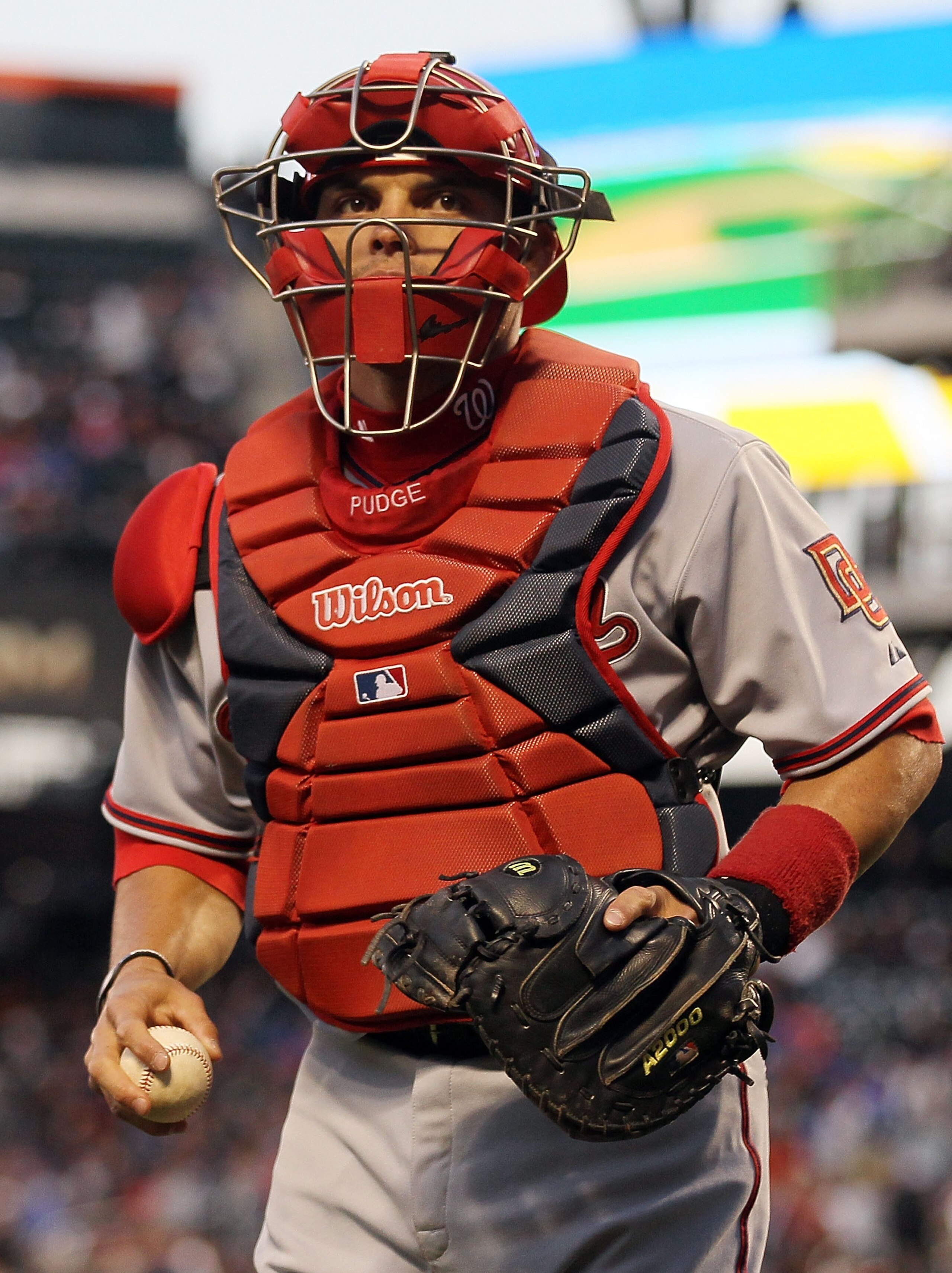 NEW YORK - MAY 10: Ivan Rodriguez #7 of the Washington Nationals looks on against the New York Mets to end the sixth inning on May 10, 2010 at Citi Field in the Flushing neighborhood of the Queens borough of New York City. (Photo by Jim McIsaac/Getty Im NEW YORK - MAY 10: Ivan Rodriguez #7 of the Washington Nationals looks on against the New York Mets to end the sixth inning on May 10, 2010 at Citi Field in the Flushing neighborhood of the Queens borough of New York City. (Photo by Jim McIsaac/Getty Im