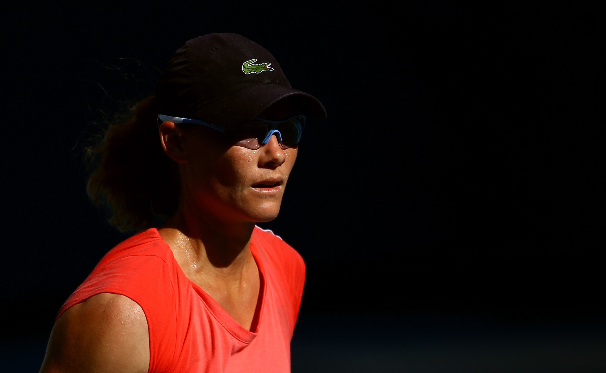 MELBOURNE, AUSTRALIA - JANUARY 15:  Sam Stosur of Australia looks on during a practice session ahead of the 2011 Australian Open at Melbourne Park on January 15, 2011 in Melbourne, Australia.  (Photo by Julian Finney/Getty Images)