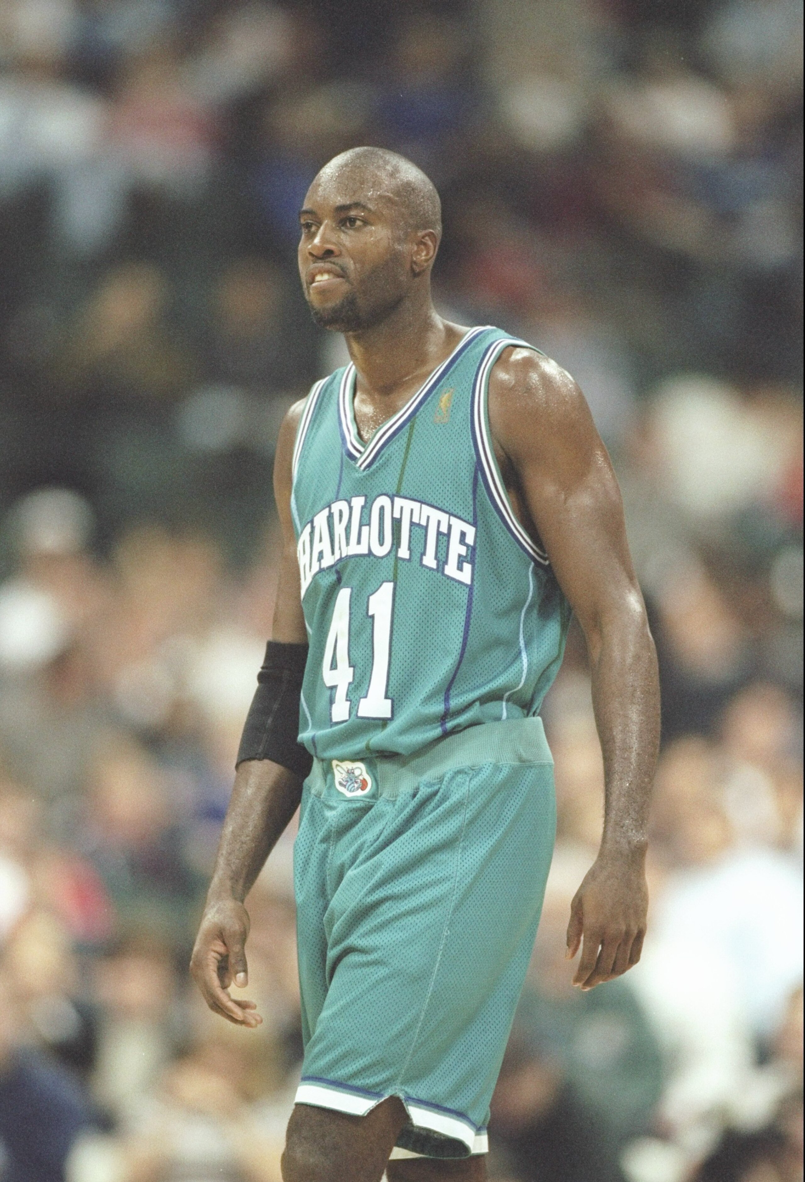 25 Feb 1997: Guard Glen Rice of the Charlotte Hornets stands on the court during a game against the Dallas Mavericks at Reunion Arena in Dallas, Texas. The Mavericks won the game 86-84. Mandatory Credit: Stephen Dunn /Allsport 25 Feb 1997: Guard Glen Rice of the Charlotte Hornets stands on the court during a game against the Dallas Mavericks at Reunion Arena in Dallas, Texas. The Mavericks won the game 86-84. Mandatory Credit: Stephen Dunn /Allsport