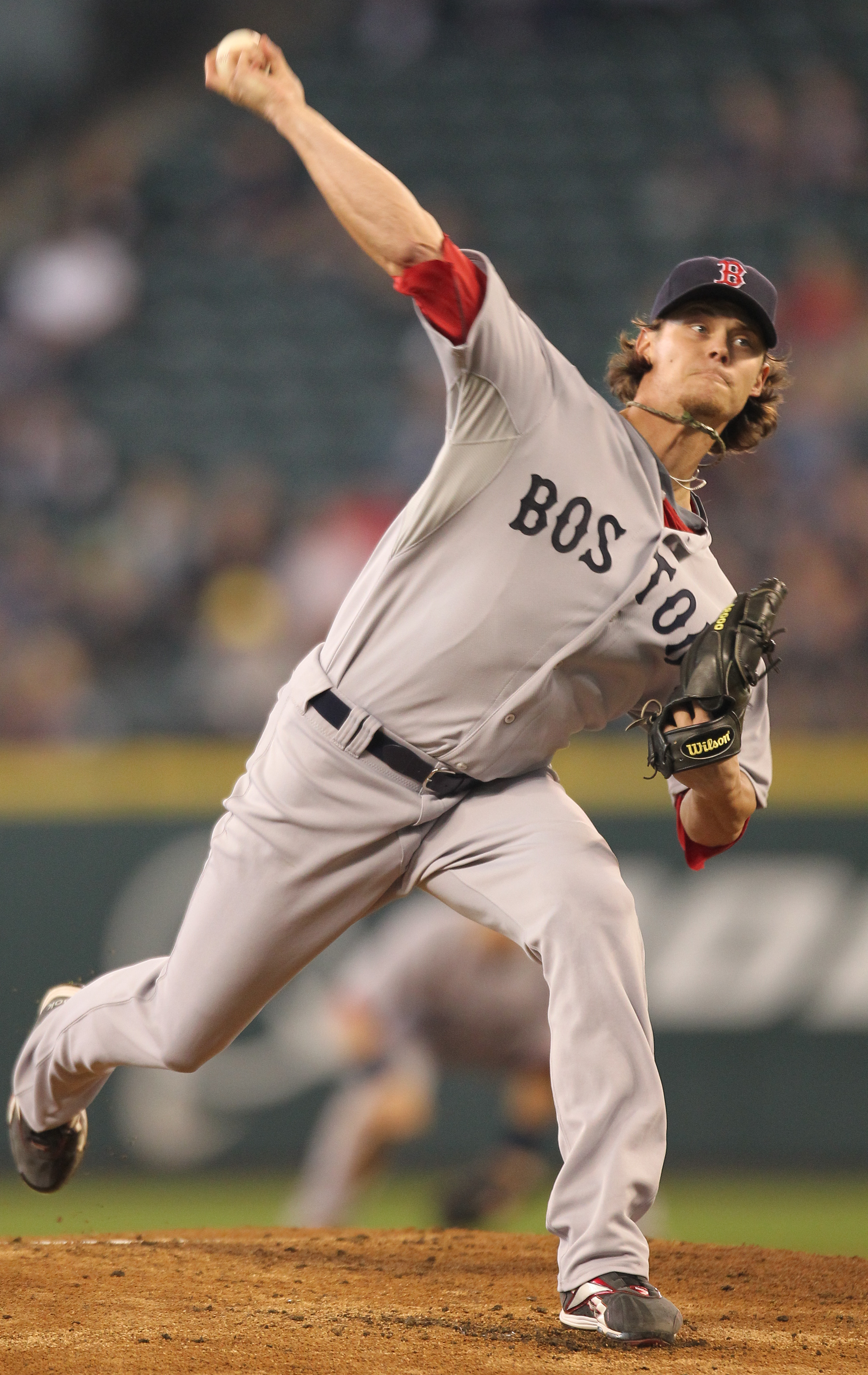 SEATTLE - SEPTEMBER 15:  Starting pitcher Clay Buchholz #11 of the Boston Red Sox pitches against the Seattle Mariners at Safeco Field on September 15, 2010 in Seattle, Washington. (Photo by Otto Greule Jr/Getty Images)