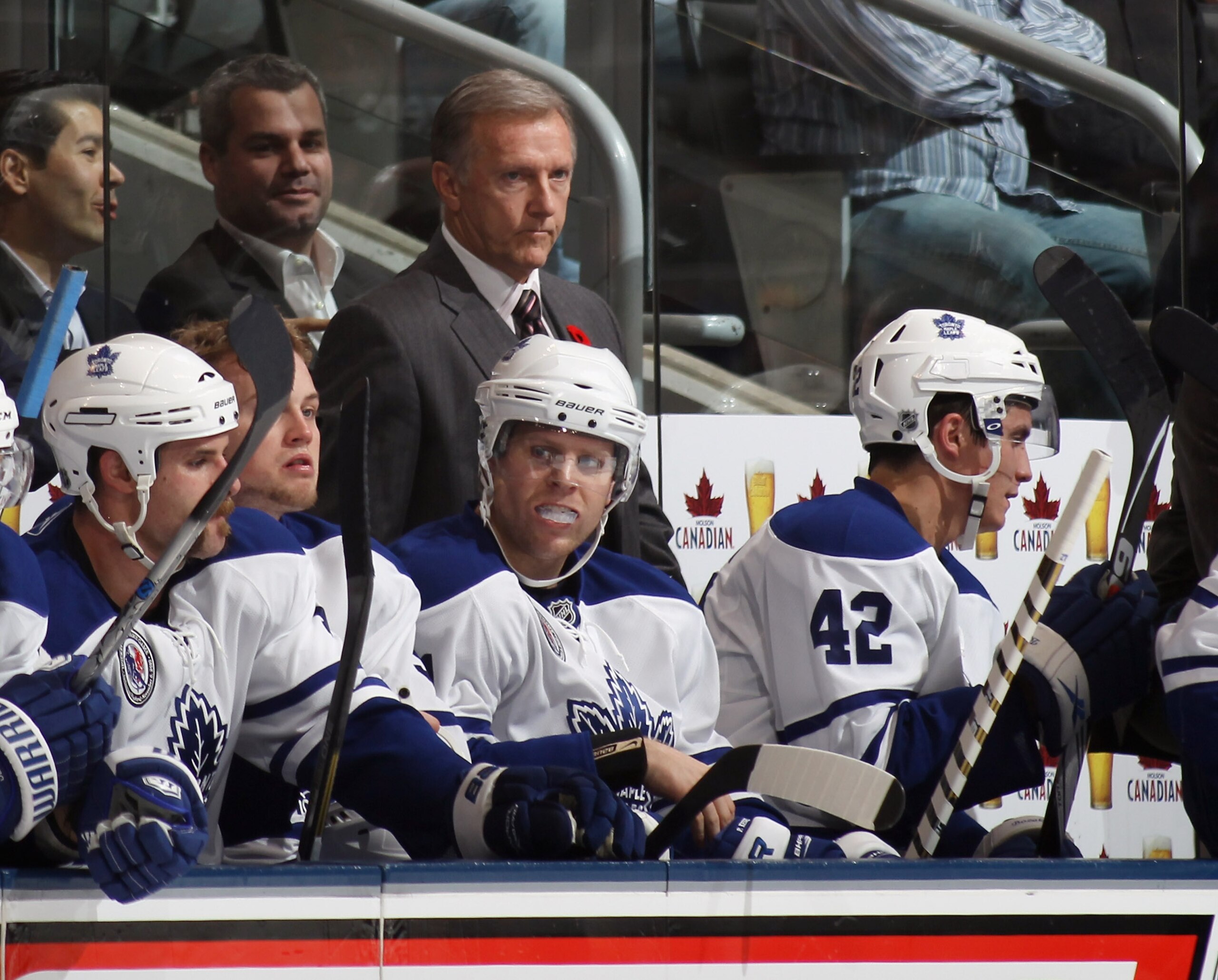 TORONTO, ON - NOVEMBER 06: Head coach Ron Wilson of the Toronto Maple Leafs watches the game against the Buffalo Sabres at the Air Canada Centre on November 6, 2010 in Toronto, Canada.  (Photo by Bruce Bennett/Getty Images)