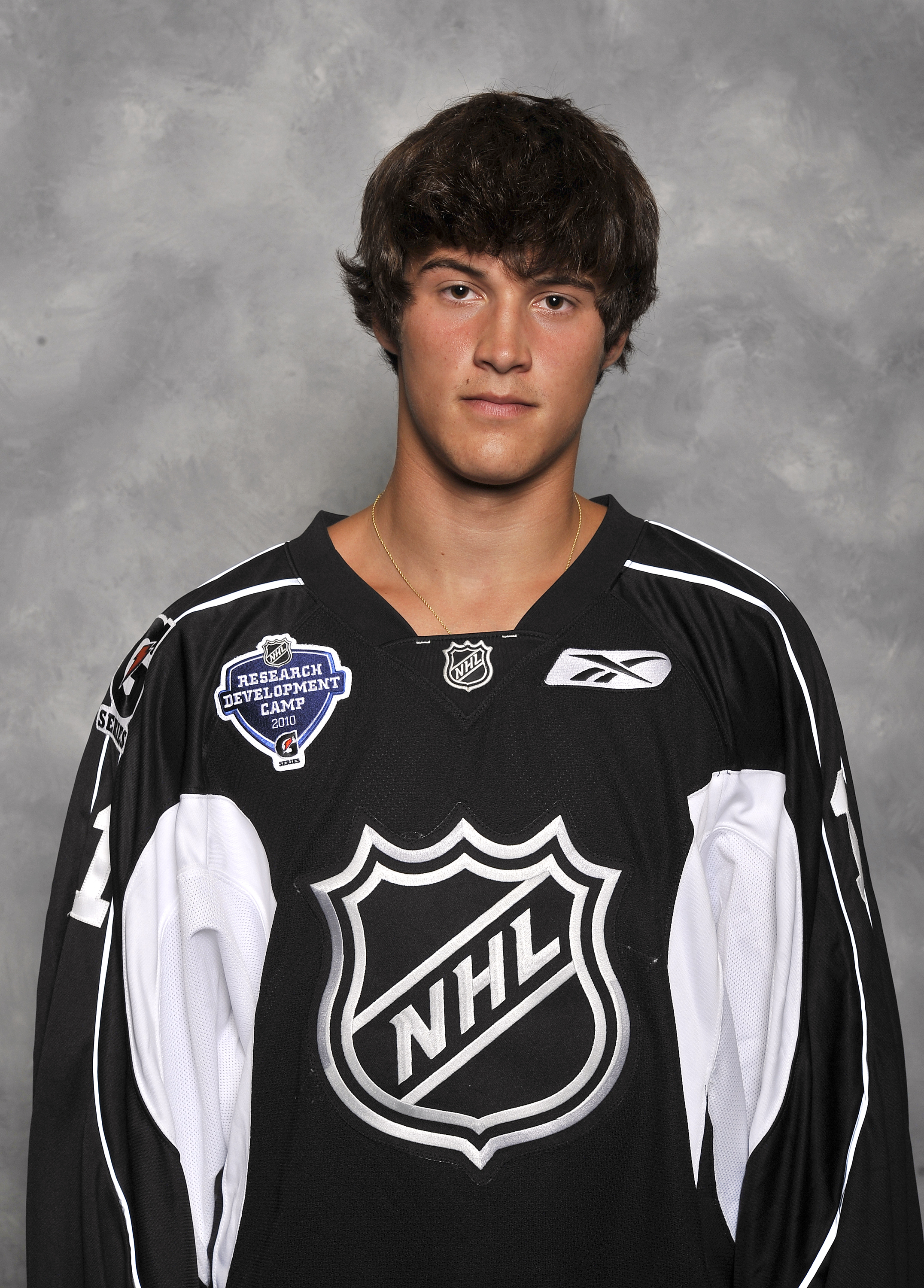 TORONTO - AUGUST 17: John Gibson poses for a portrait during the 2010 NHL Research, development and orientation camp at the Mastercard Centre for Hockey Excellence August 17, 2010 in Toronto, Ontario, Canada. (Photo by Graig Abel/Getty Images)