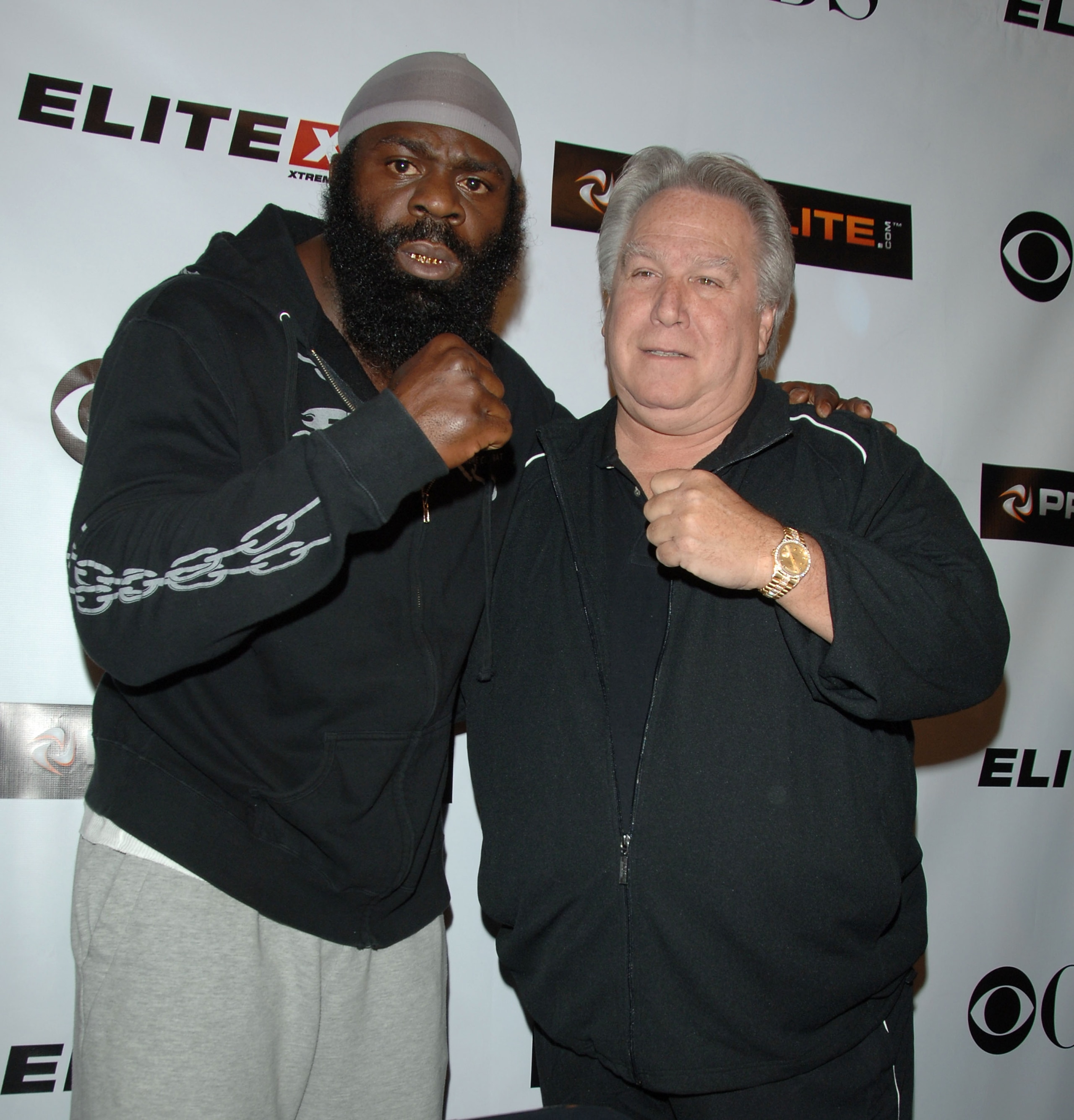 STUDIO CITY, CA - MAY 19: MMA fighter Kimbo Slice (L) and Live Events President, Elite XC Gary Shaw attend CBS's 'Elite XC Saturday Night Fights' Press Conference at CBS Radford Studios on May 19, 2008 in Studio City, California. (Photo by Stephen Shuge STUDIO CITY, CA - MAY 19: MMA fighter Kimbo Slice (L) and Live Events President, Elite XC Gary Shaw attend CBS's 'Elite XC Saturday Night Fights' Press Conference at CBS Radford Studios on May 19, 2008 in Studio City, California. (Photo by Stephen Shuge