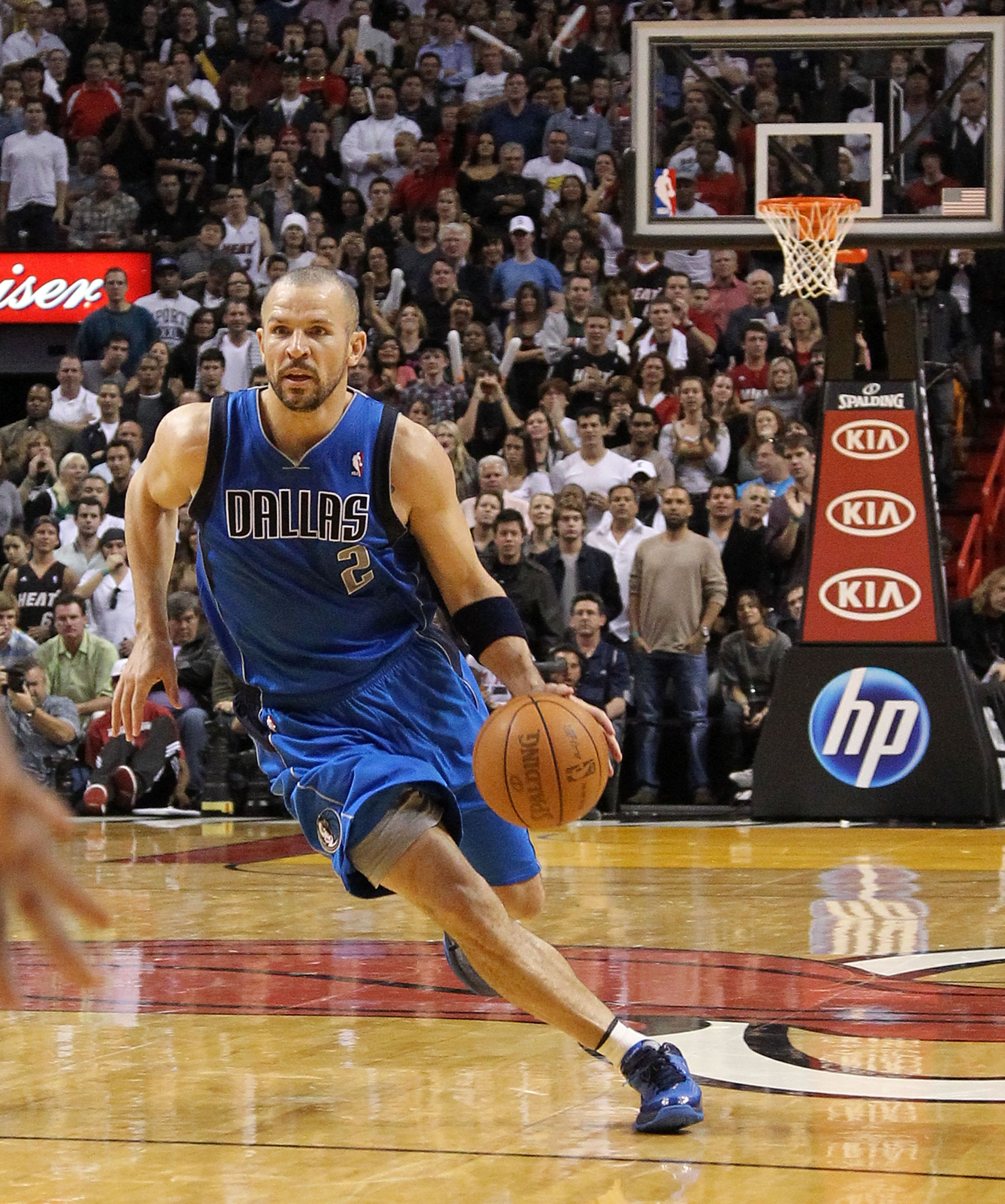 MIAMI, FL - DECEMBER 20:  Jason Kidd #2 of the Dallas Mavericks dribbles the ball during a game against the Miami Heat at American Airlines Arena on December 20, 2010 in Miami, Florida. NOTE TO USER: User expressly acknowledges and agrees that, by downloa