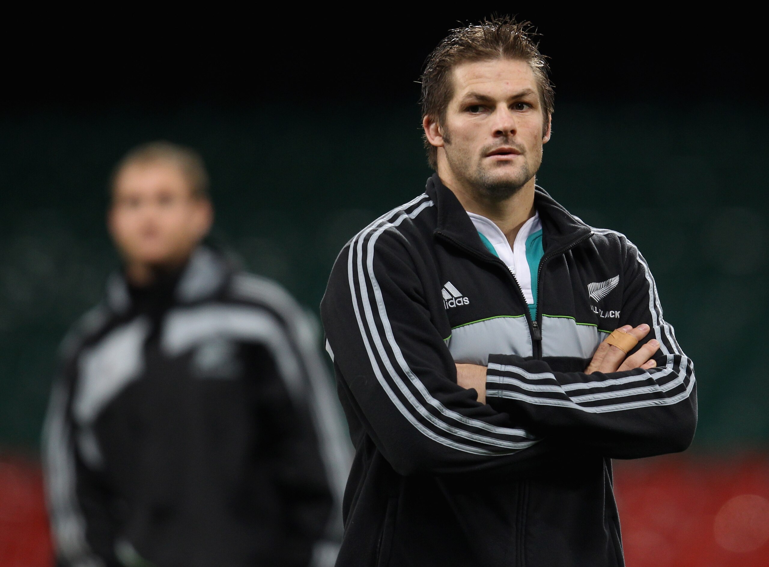 CARDIFF, WALES - NOVEMBER 26:  Richie McCaw of the All Blacks looks on during the New Zealand All Blacks Captains Run at Millennium Stadium on November 26, 2010 in Cardiff, Wales.  (Photo by Phil Walter/Getty Images)