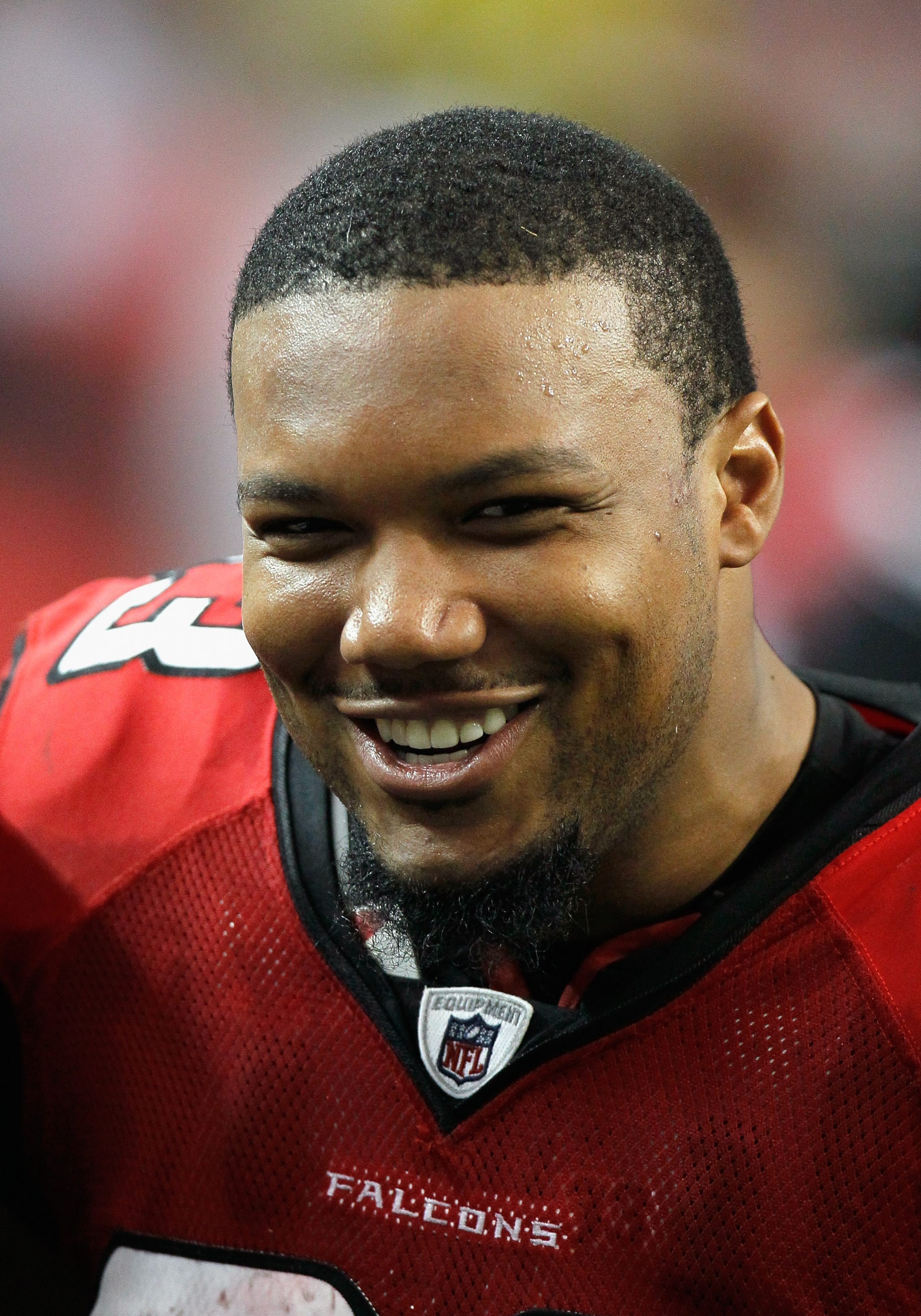 ATLANTA, GA - JANUARY 02: Michael Turner #33 of the Atlanta Falcons enjoys a laugh in the final minutes of their 33-10 win over the Carolina Panthers at Georgia Dome on January 2, 2011 in Atlanta, Georgia. (Photo by Kevin C. Cox/Getty Images) ATLANTA, GA - JANUARY 02: Michael Turner #33 of the Atlanta Falcons enjoys a laugh in the final minutes of their 33-10 win over the Carolina Panthers at Georgia Dome on January 2, 2011 in Atlanta, Georgia. (Photo by Kevin C. Cox/Getty Images)