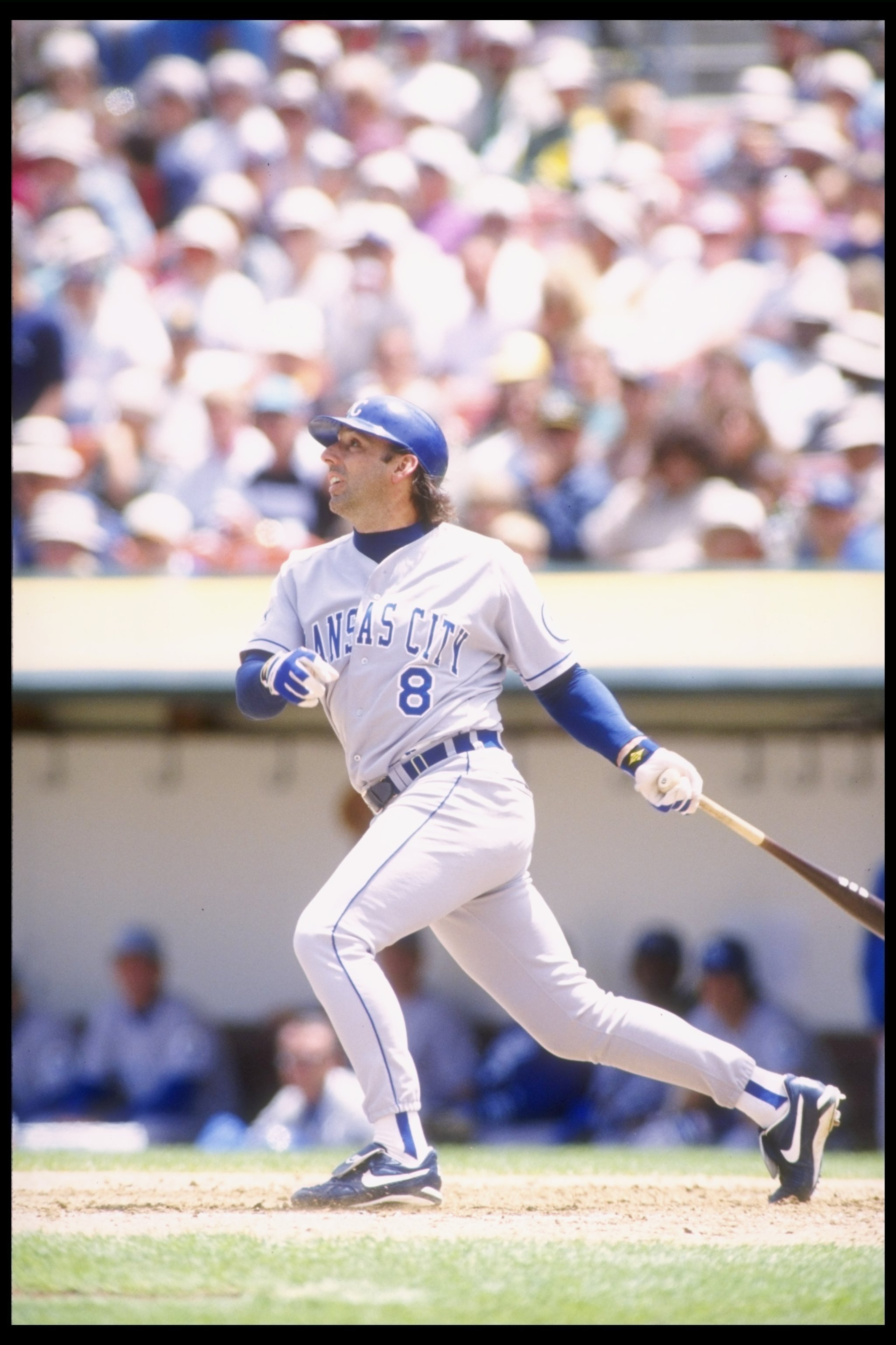 18 Jun 1995: Gary Gaetti of the Kansas City Royals swings at the ball during a game against the Oakland Athletics at the Oakland Coliseum in Oakland, California. The Athletics won the game 3-1. 18 Jun 1995: Gary Gaetti of the Kansas City Royals swings at the ball during a game against the Oakland Athletics at the Oakland Coliseum in Oakland, California. The Athletics won the game 3-1.