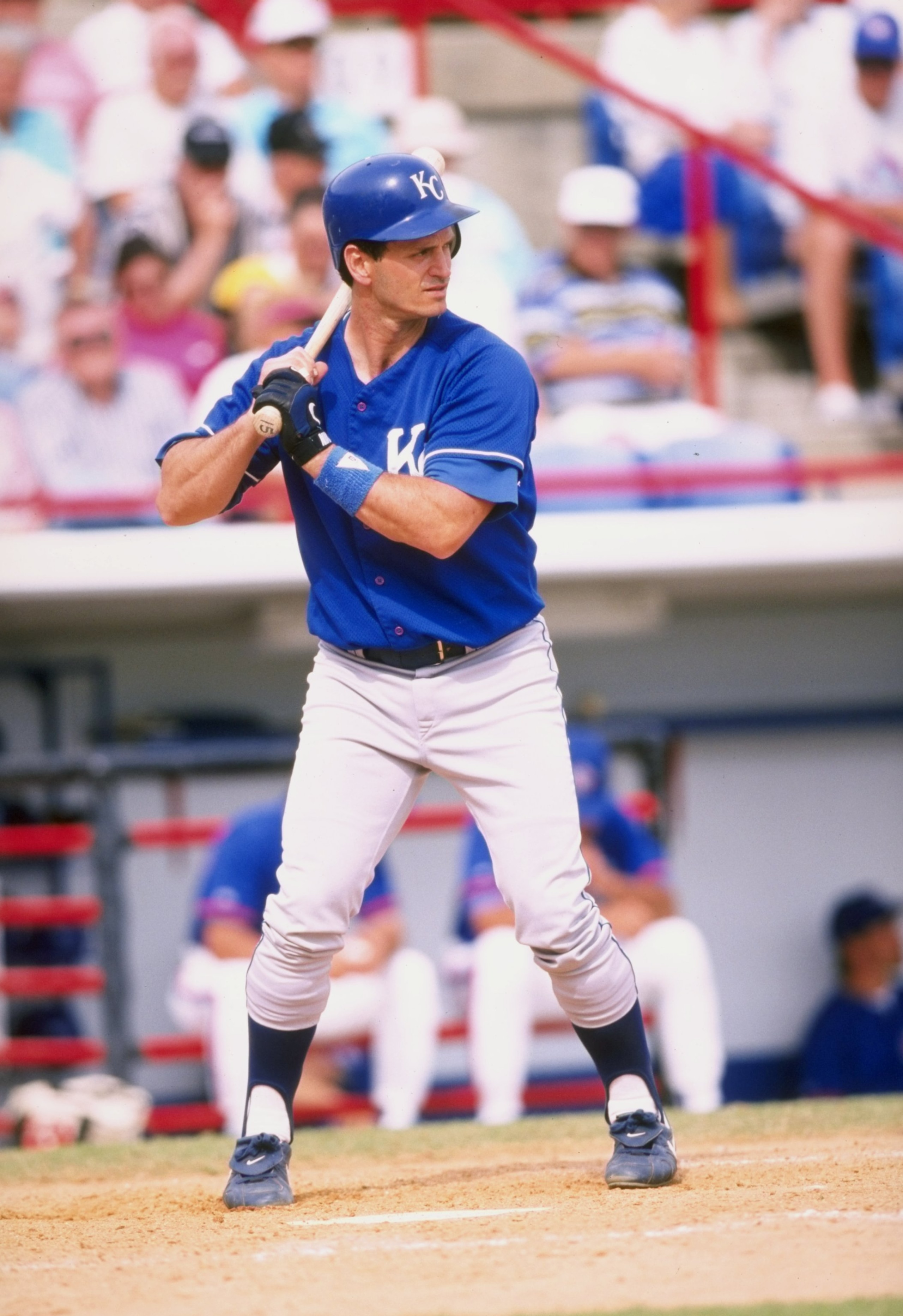 5 Mar 1998: Mike Macfarlane #15 of the Kansas City Royals in action during a spring training game against the Toronto Blue Jays at the Grant Field in Dunedin, Florida. The Blue Jays defeated the Royals 3-2. Mandatory Credit: Tom Hauck /Allsport 5 Mar 1998: Mike Macfarlane #15 of the Kansas City Royals in action during a spring training game against the Toronto Blue Jays at the Grant Field in Dunedin, Florida. The Blue Jays defeated the Royals 3-2. Mandatory Credit: Tom Hauck /Allsport