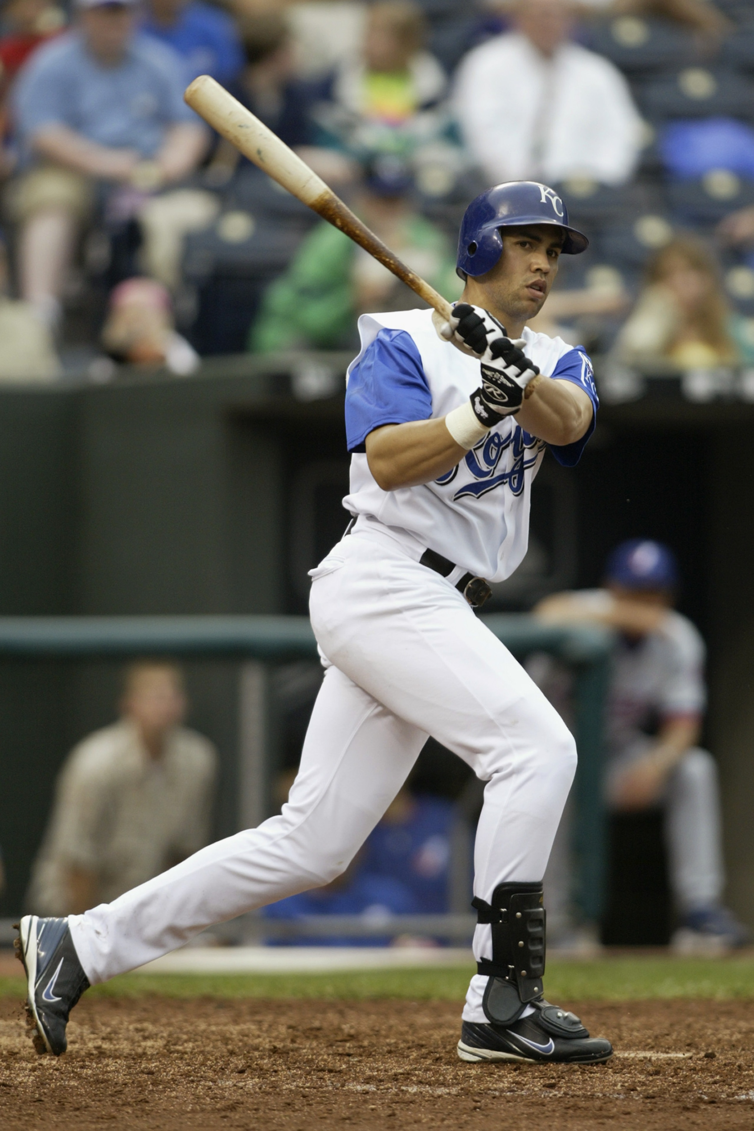 KANSAS CITY, MO - JUNE 10: Outfielder Carlos Beltran #15 of the Kansas City Royals swings at a Montreal Expos pitch during the interleague game at Kaufmann Stadium on June 10, 2004 in Kansas City, Missouri. The Expos won 8-0. (Photo by G. Newman Lowranc KANSAS CITY, MO - JUNE 10: Outfielder Carlos Beltran #15 of the Kansas City Royals swings at a Montreal Expos pitch during the interleague game at Kaufmann Stadium on June 10, 2004 in Kansas City, Missouri. The Expos won 8-0. (Photo by G. Newman Lowranc