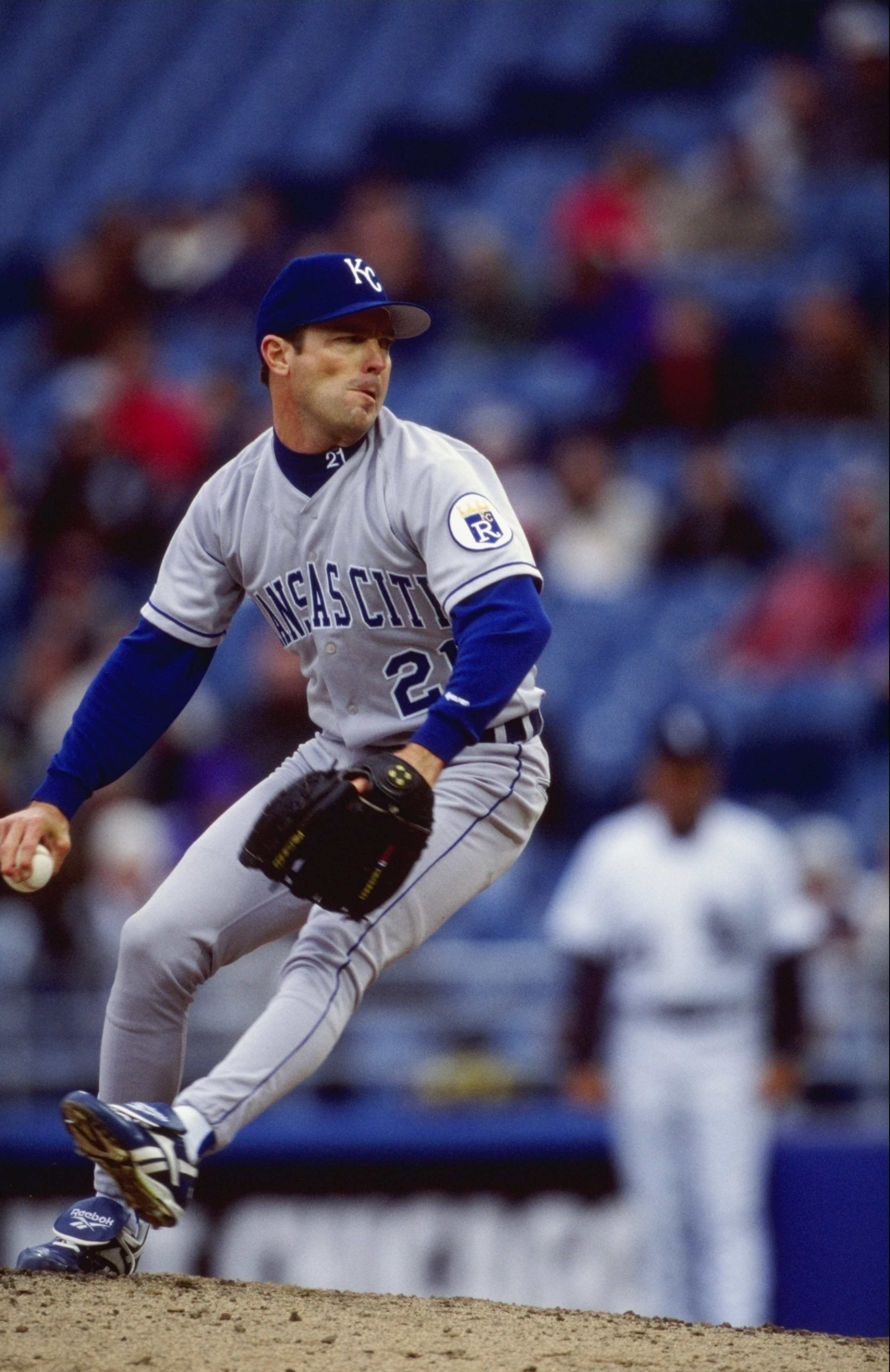 11 Apr 1999: Jeff Montgomery #21 of the Kansas City Royals winds up for the pitch during the game against the Chicago White Sox at the Comskey Park in Chicago, Illinois. The Royals defeated the White Sox 3-1. Mandatory Credit: Matthew Stockman /Allsport 11 Apr 1999: Jeff Montgomery #21 of the Kansas City Royals winds up for the pitch during the game against the Chicago White Sox at the Comskey Park in Chicago, Illinois. The Royals defeated the White Sox 3-1. Mandatory Credit: Matthew Stockman /Allsport
