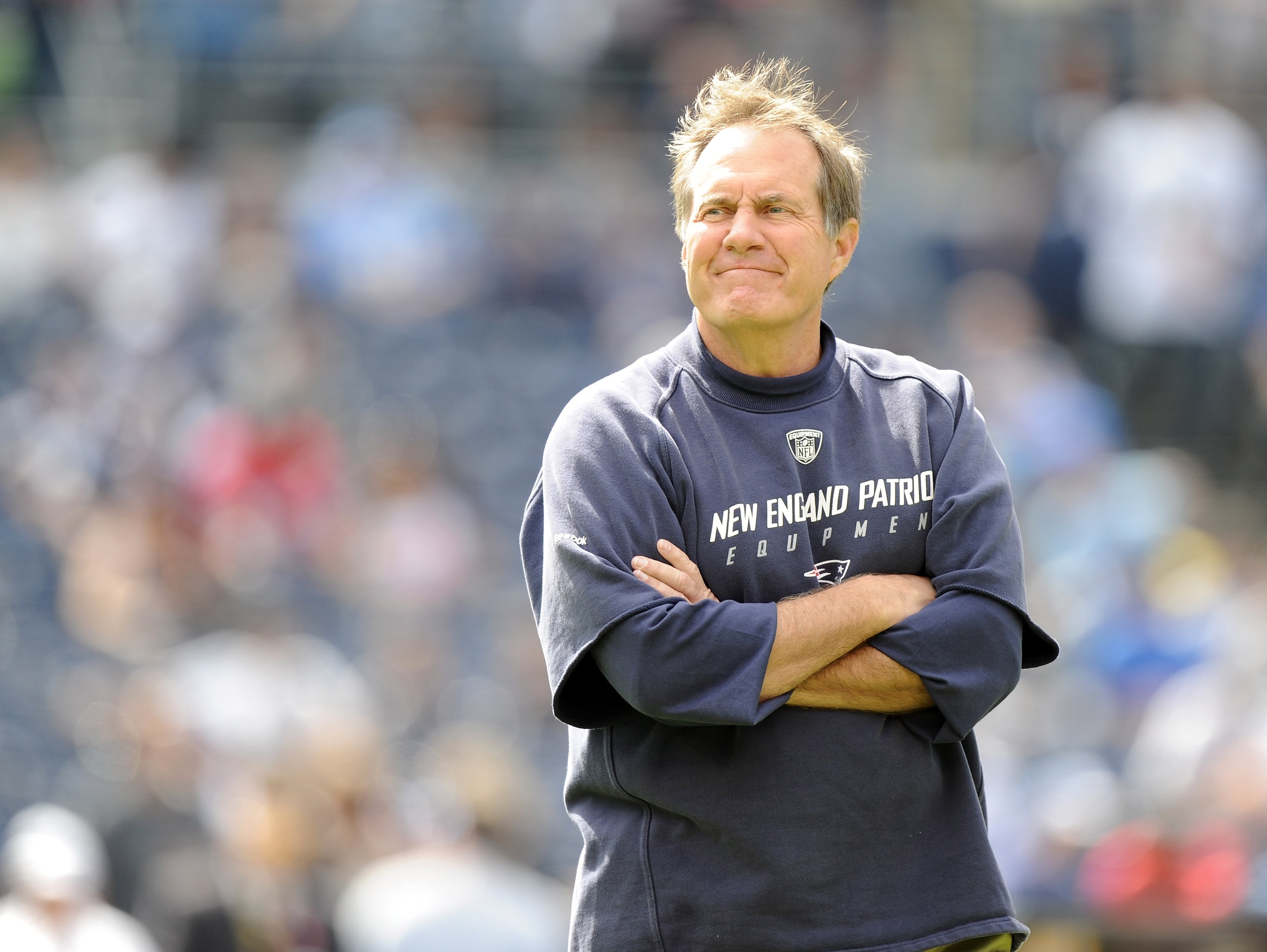 SAN DIEGO - OCTOBER 24:  Head Coach Bill Belichick of the New England Patriots during warm up against the San Diego Chargers at Qualcomm Stadium on October 24, 2010 in San Diego, California.  (Photo by Harry How/Getty Images)