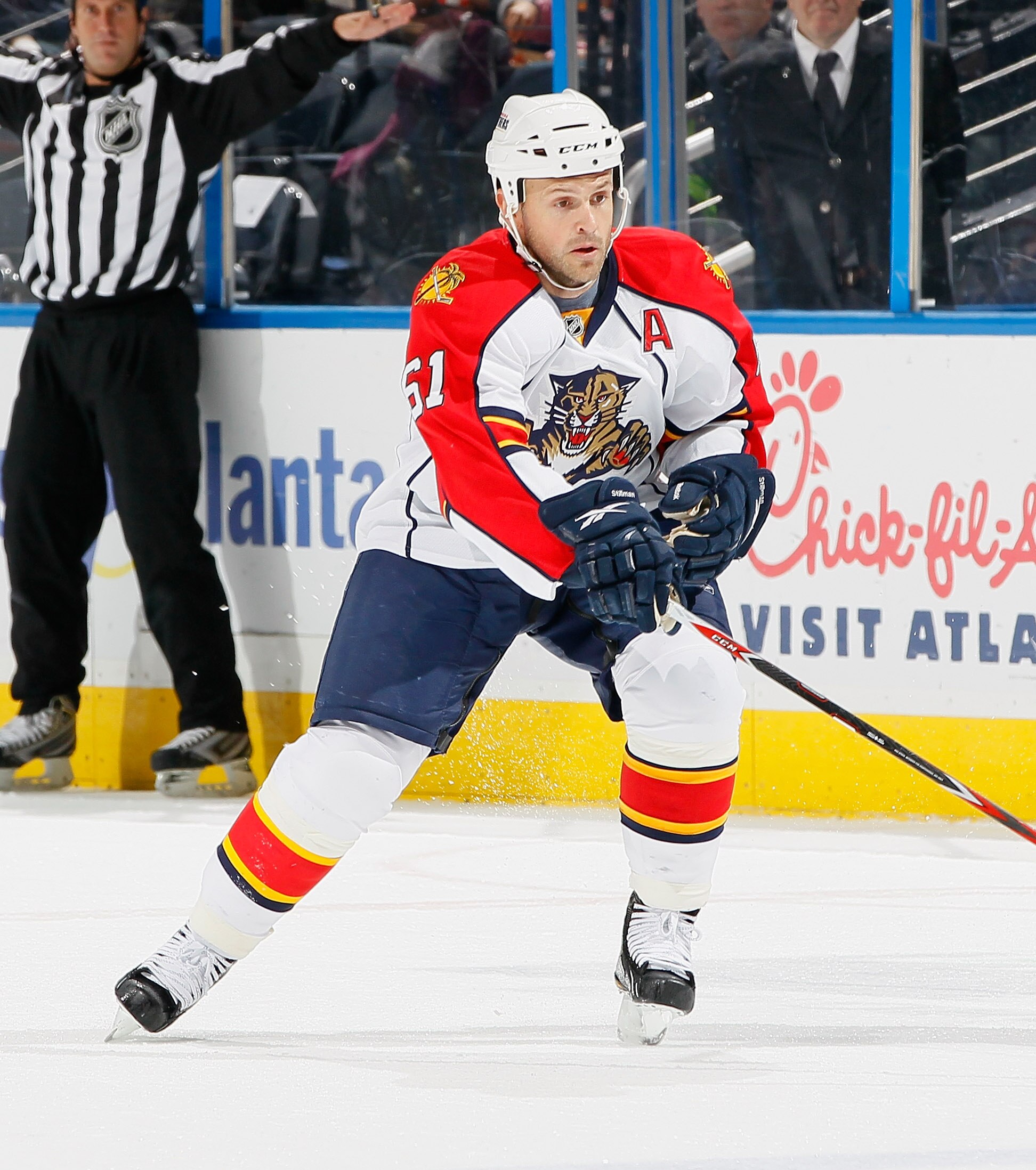 ATLANTA - NOVEMBER 17:  Cory Stillman #61 of the Florida Panthers against the Atlanta Thrashers at Philips Arena on November 17, 2010 in Atlanta, Georgia.  (Photo by Kevin C. Cox/Getty Images)