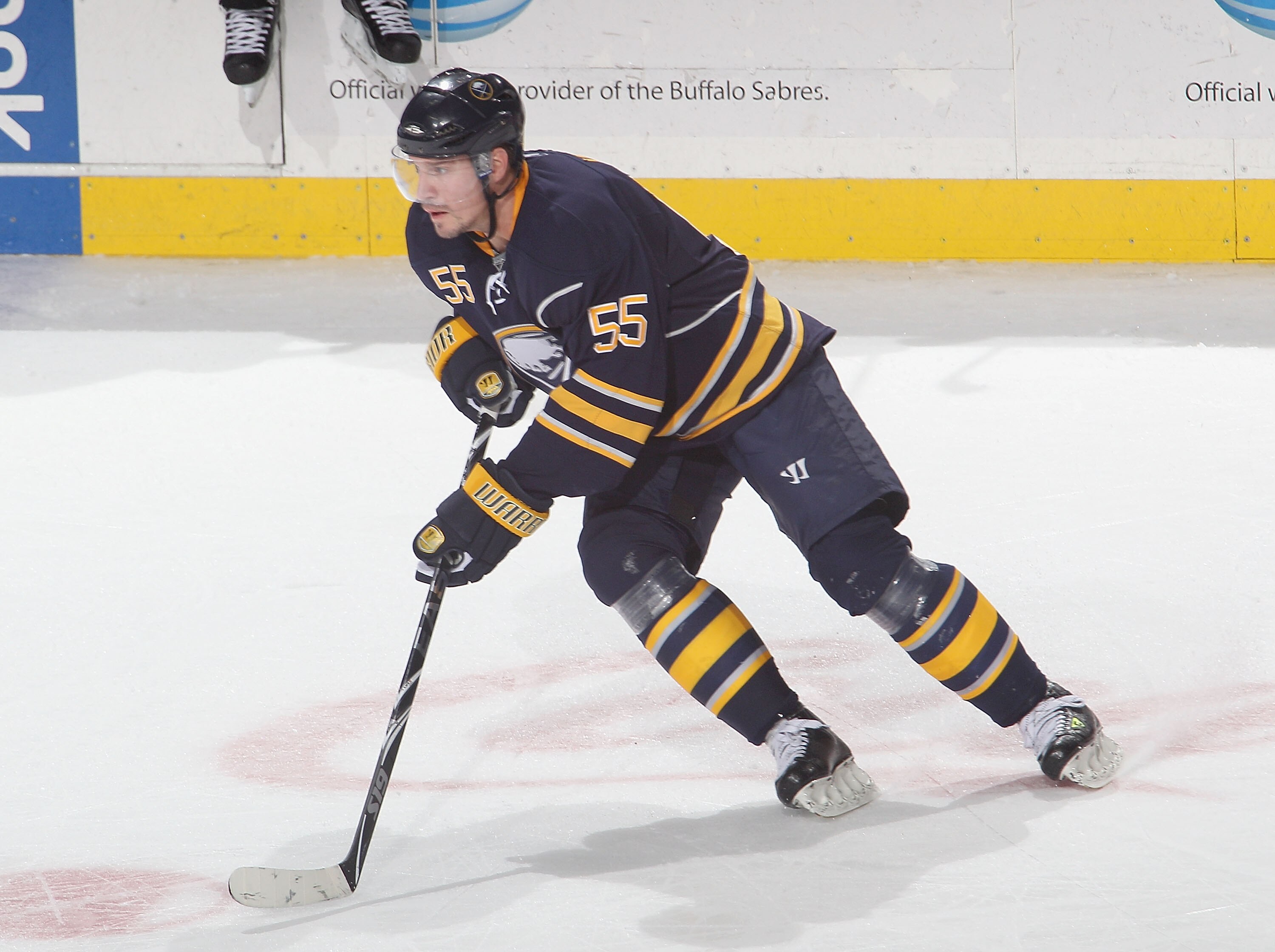 BUFFALO, NY - DECEMBER 23: Jochen Hecht #55 of the Buffalo Sabres skates against the Florida Panthers at HSBC Arena on December 23, 2010 in Buffalo, New York. Florida won 4-3.  (Photo by Rick Stewart/Getty Images)