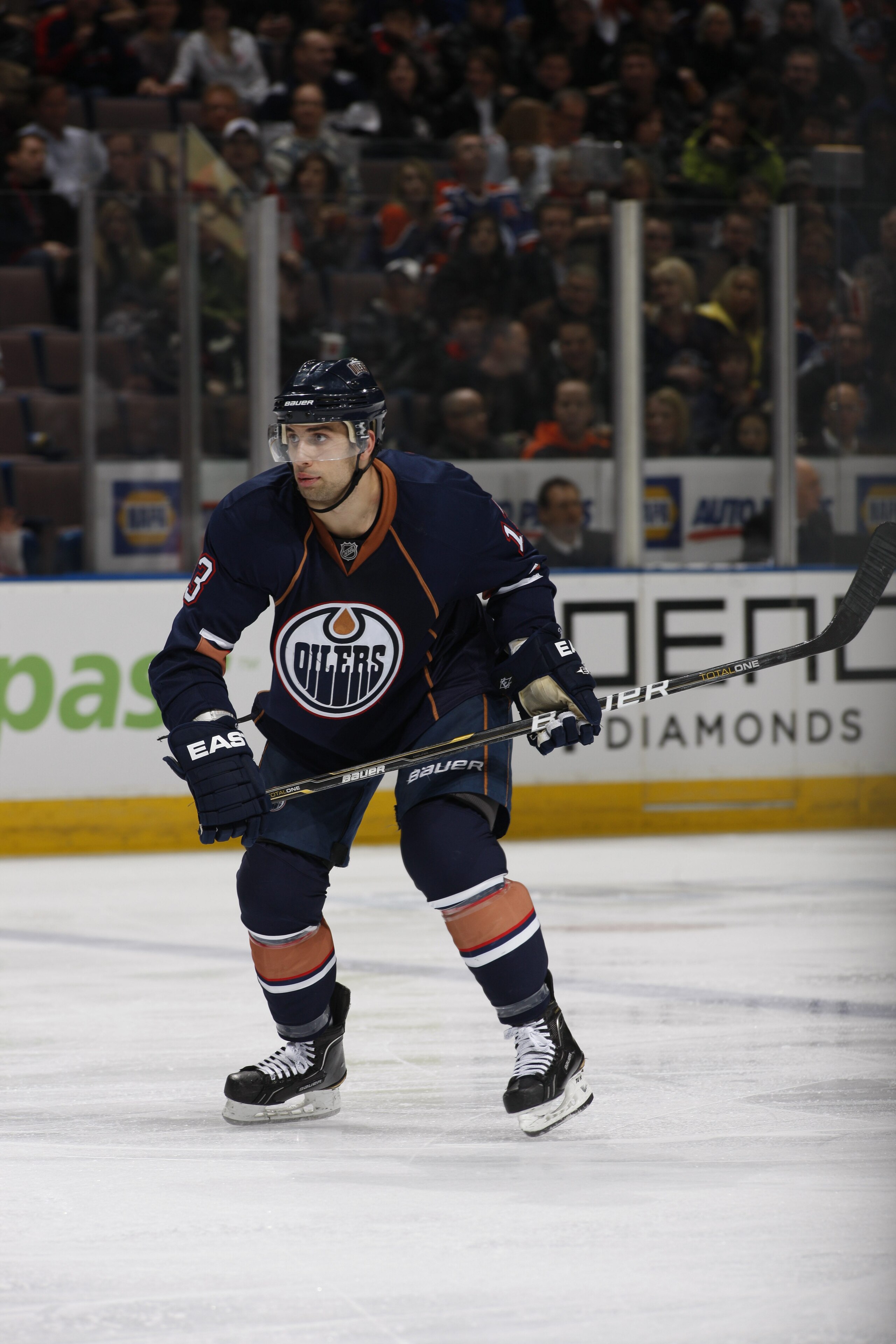 EDMONTON, CANADA - DECEMBER 16: Andrew Cogliano #13 of the Edmonton Oilers skates against the Columbus Blue Jackets on December 16, 2010 at Rexall Place in Edmonton, Alberta, Canada. (Photo by Dale MacMillan/Getty Images)