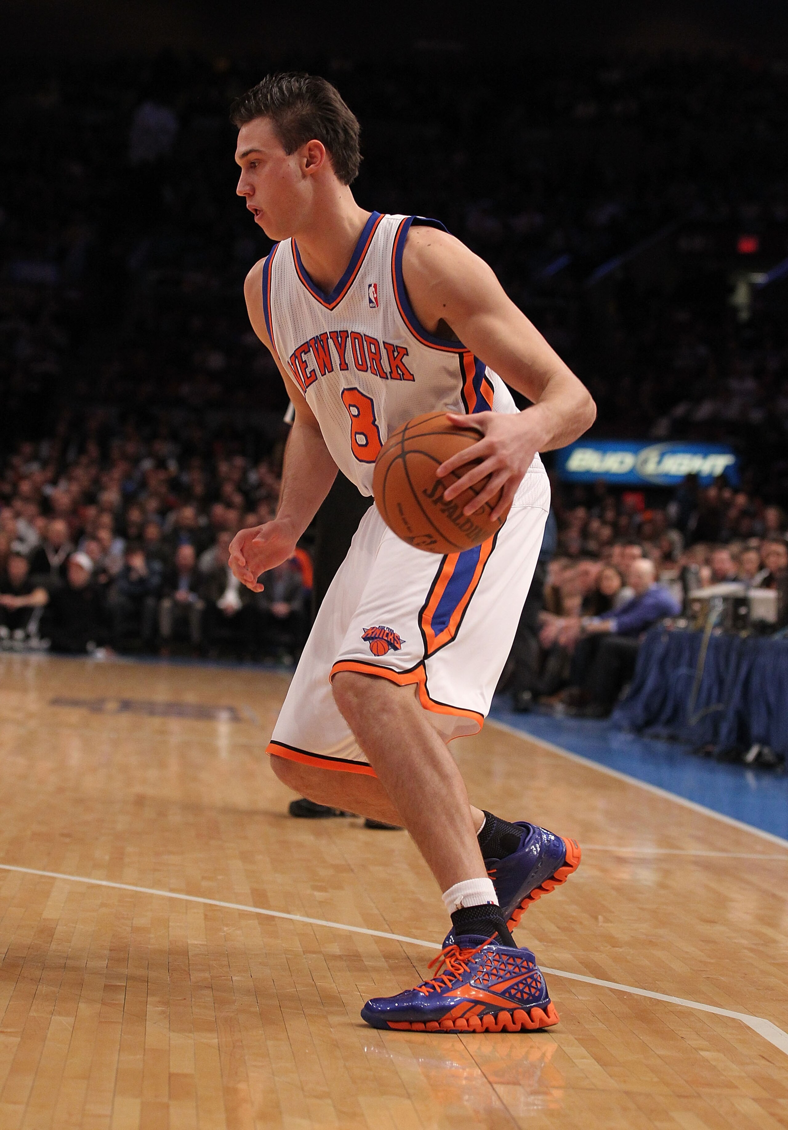 NEW YORK - DECEMBER 22:  Danilo Gallinari #8 of the New York Knicks in action against  the Oklahoma City Thunder at Madison Square Garden on December 22, 2010 in New York, New York.   NOTE TO USER: User expressly acknowledges and agrees that, by downloadi
