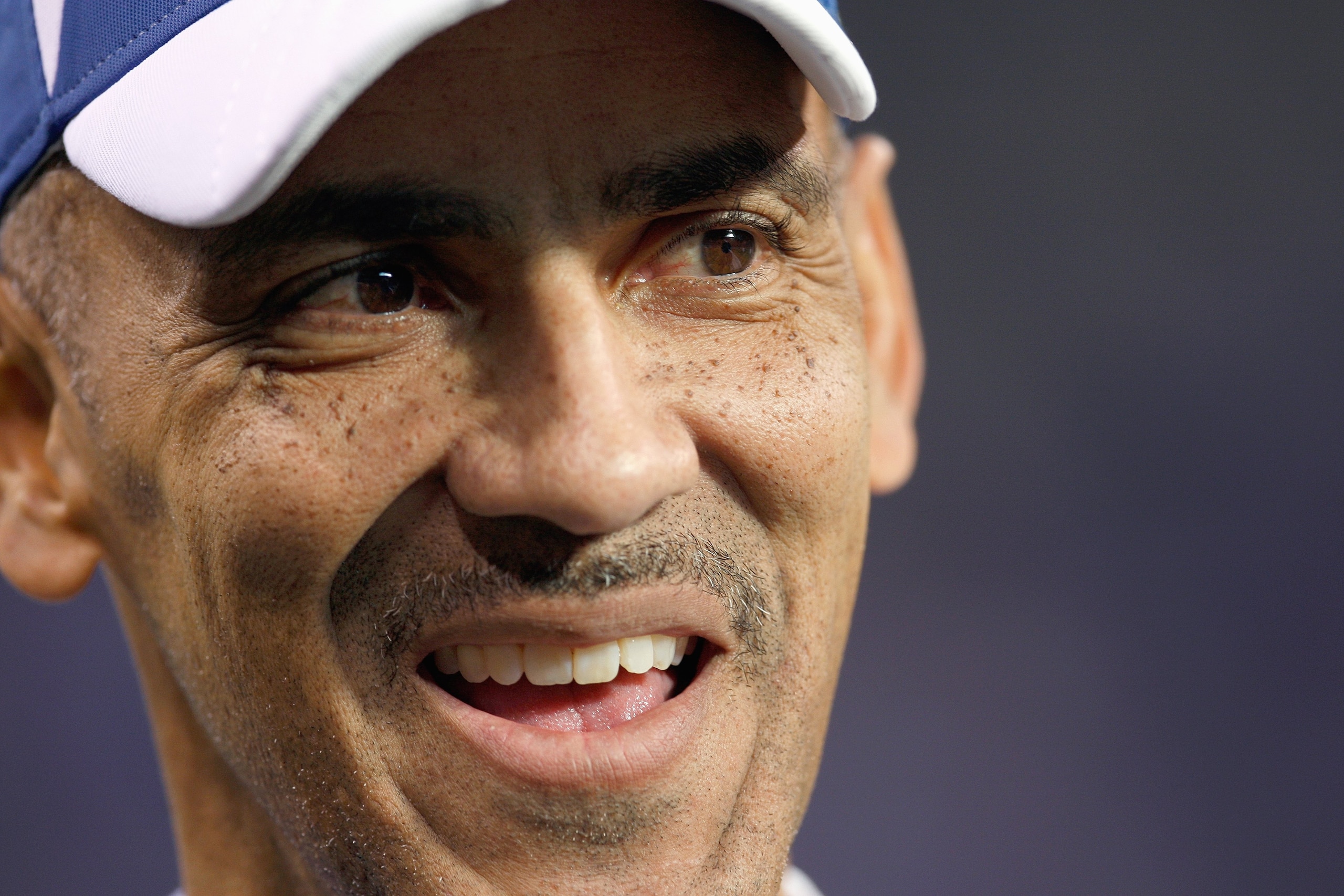 INDIANAPOLIS - DECEMBER 28:  Head coach Tony Dungy of the Indianapolis Colts smiles during the game against the Tennessee Titans on December 28, 2008 at Lucas Oil Stadium in Indianapolis, Indiana. (Photo by: Jamie Squire/Getty Images)