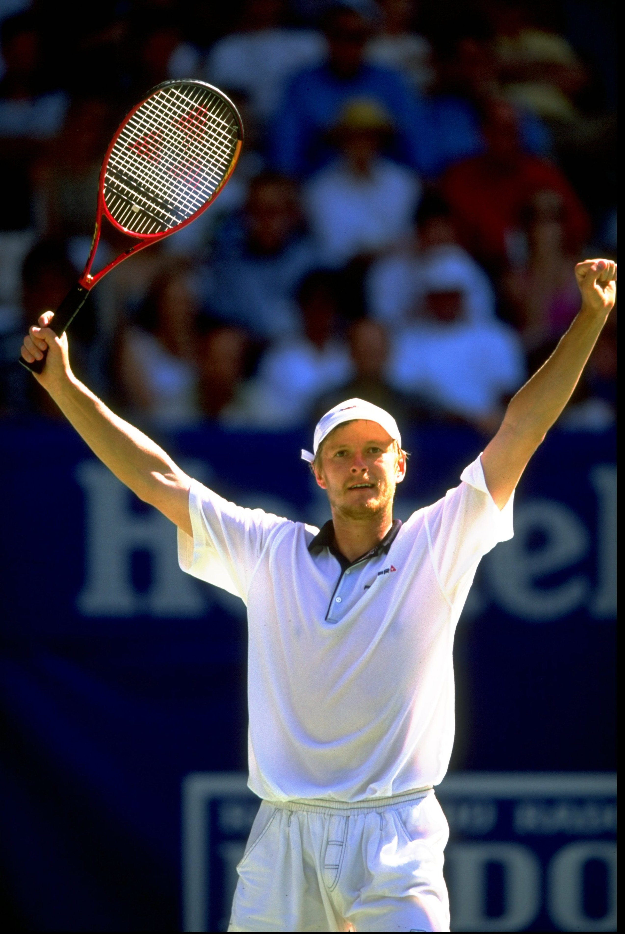 31 Jan 1999:  Yevgeny Kafelnikov of Russia celebrates winning the Australian Open at Melbourne Park in Australia.  \ Mandatory Credit: Clive Brunskill /Allsport