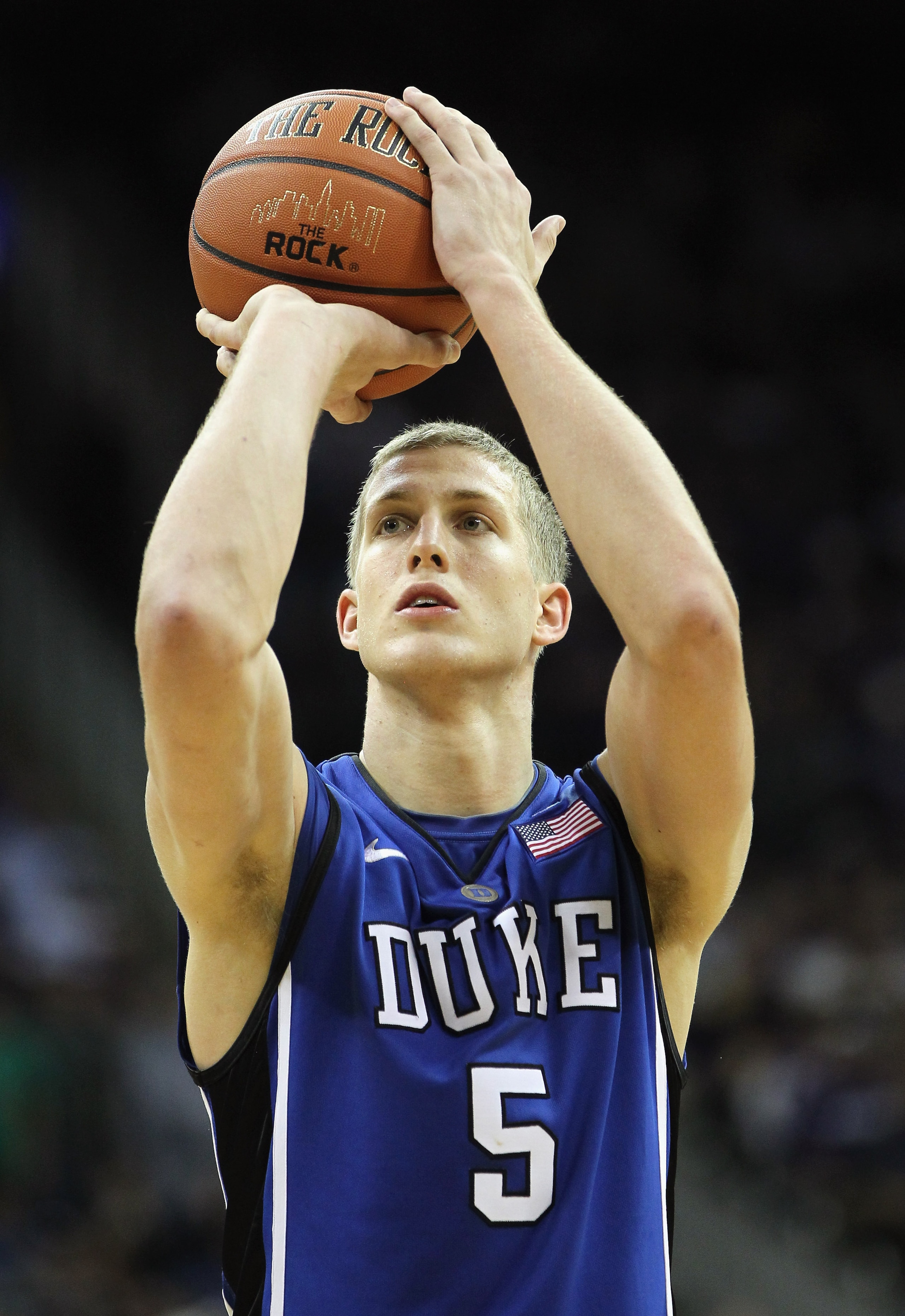 KANSAS CITY, MO - NOVEMBER 23:  Mason Plumlee #5 of the Duke Blue Devils in action during the CBE Classic game against the Kansas State Wildcats on November 23, 2010 at the Sprint Center in Kansas City, Missouri.  (Photo by Jamie Squire/Getty Images)