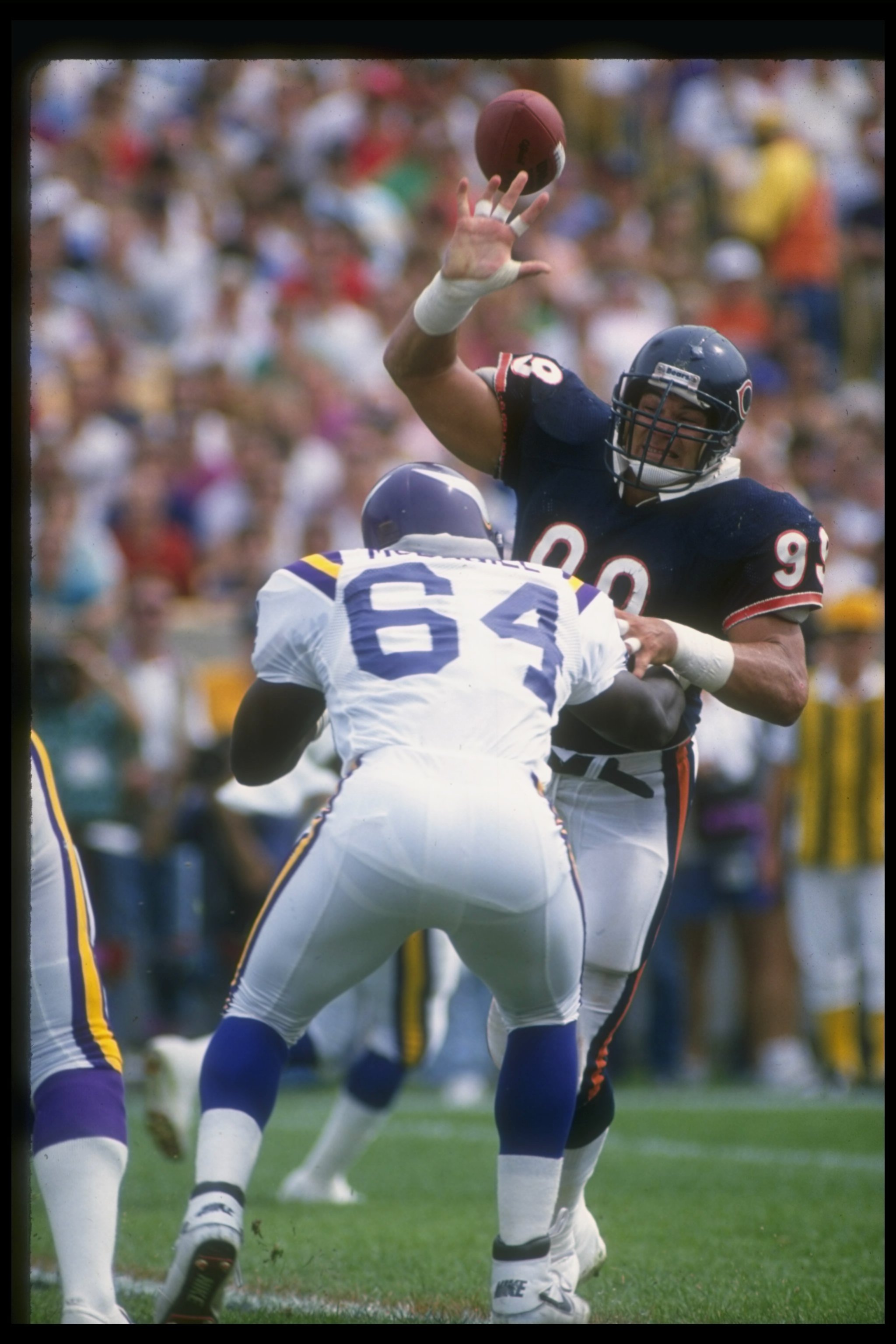 Quarterback Doug Flutie of the Chicago Bears warms up in pre-game