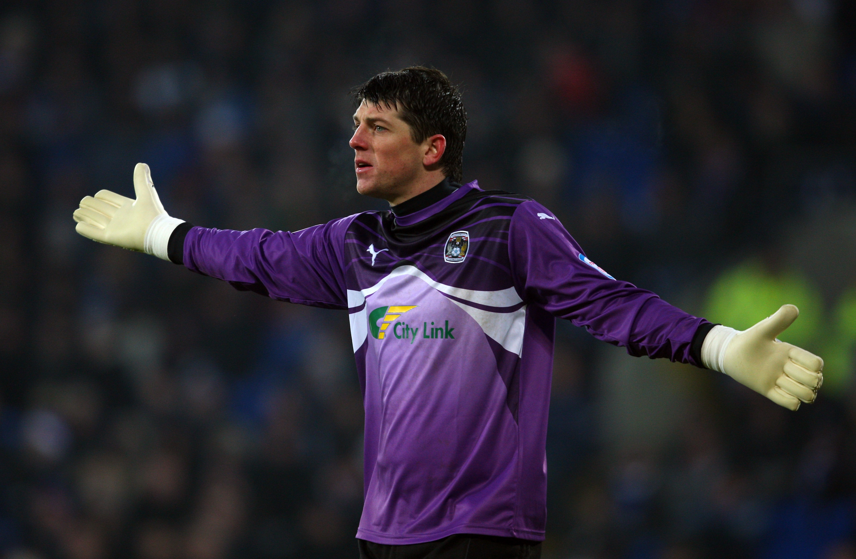 CARDIFF, WALES - DECEMBER 26: Coventry City goalkeeper Keiren Westwood in action during the npower Championship game between Cardiff City and Coventry City at Cardiff City Stadium on December 26, 2010 in Cardiff, Wales. (Photo by Stu Forster/Getty Images