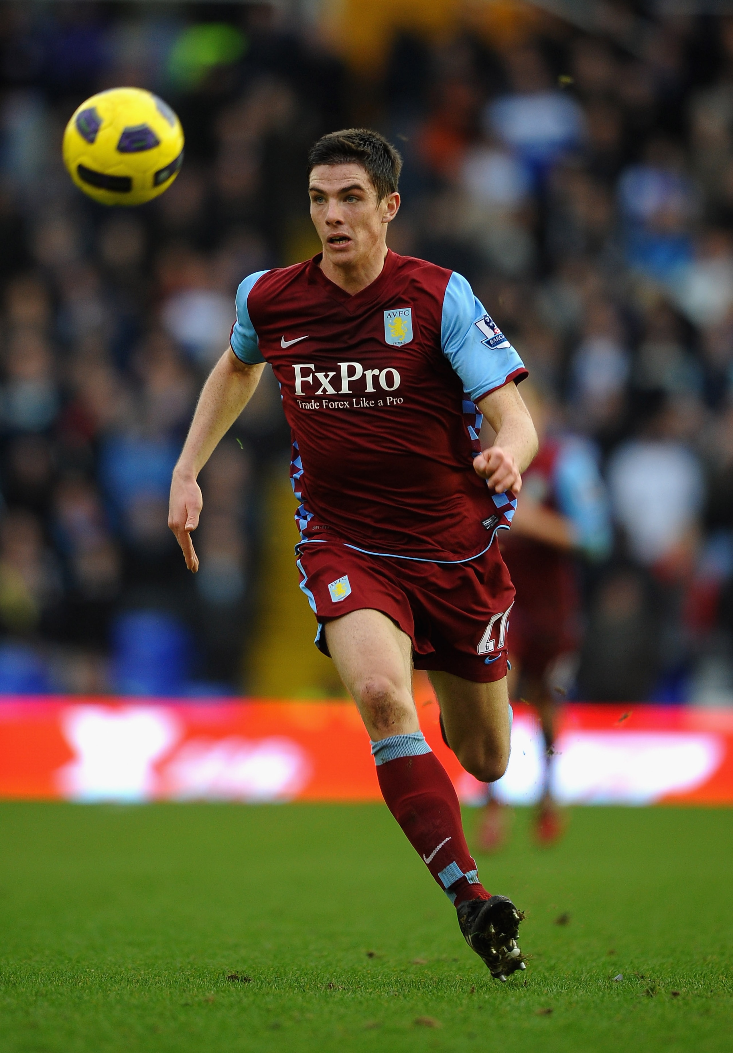 BIRMINGHAM, ENGLAND - JANUARY 16: Ciaran Clark of Aston Villa in action during the Barclays Premier League match between Birmingham City and Aston Villa at St Andrews on January 16, 2011 in Birmingham, England.  (Photo by Laurence Griffiths/Getty Images)