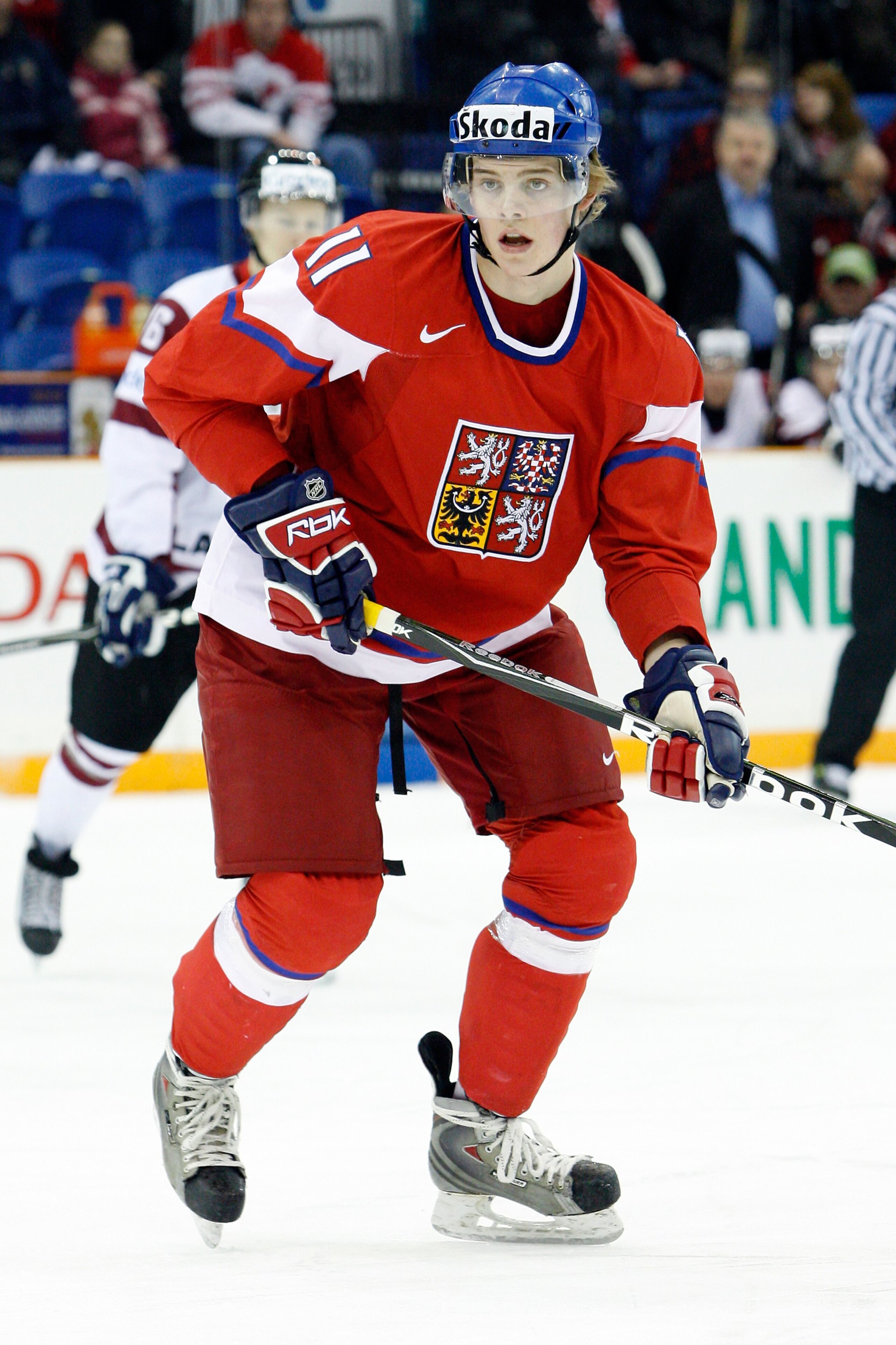 SASKATOON, SK - JANUARY 3:  Andrej Nestrasil #11 of Team Czech Republic skates during the 2010 IIHF World Junior Championship Tournament Relegation game against Team Latvia on January 3, 2010 at the Credit Union Centre in Saskatoon, Saskatchewan, Canada.