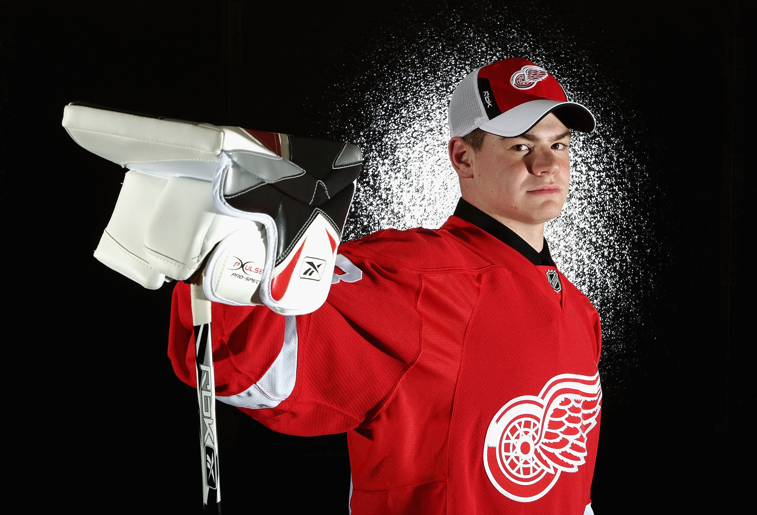 OTTAWA, ON - JUNE 20:  30th overall pick, Thomas McCollum of the Detroit Red Wings poses for a portrait at the 2008 NHL Entry Draft at Scotiabank Place on June 20, 2008 in Ottawa, Ontario, Canada.  (Photo by Andre Ringuette/Getty Images)